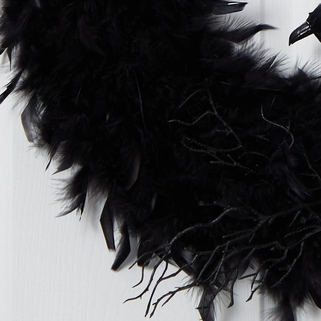 30" Halloween Raven Wreath - Image 2