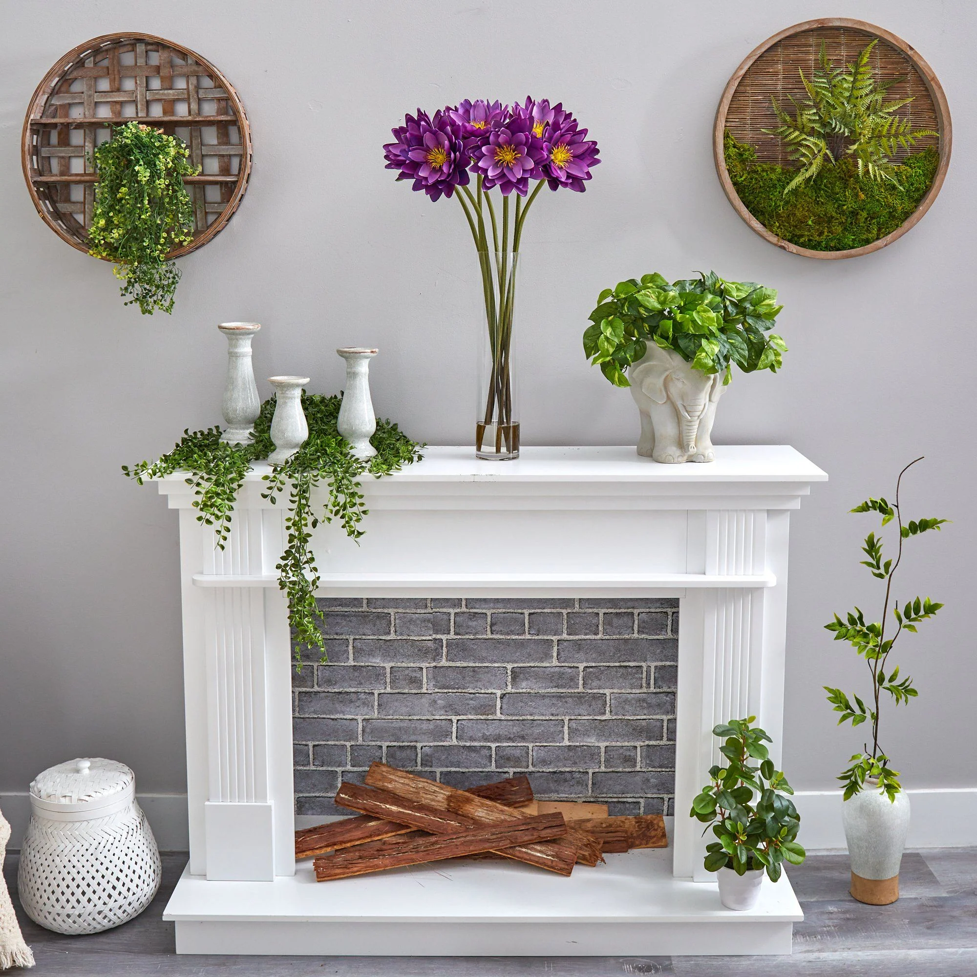 30” Lotus Artificial Arrangement in Cylinder Vase - Image 8