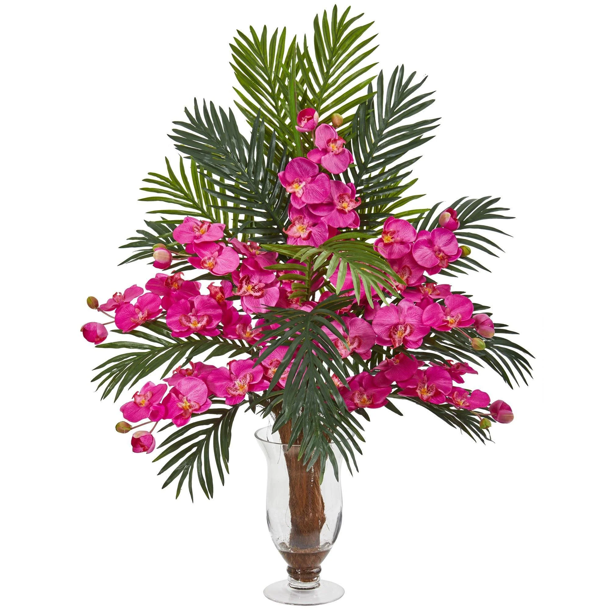 Phalaenopsis Orchid and Areca Palm Artificial Arrangement - Image 3