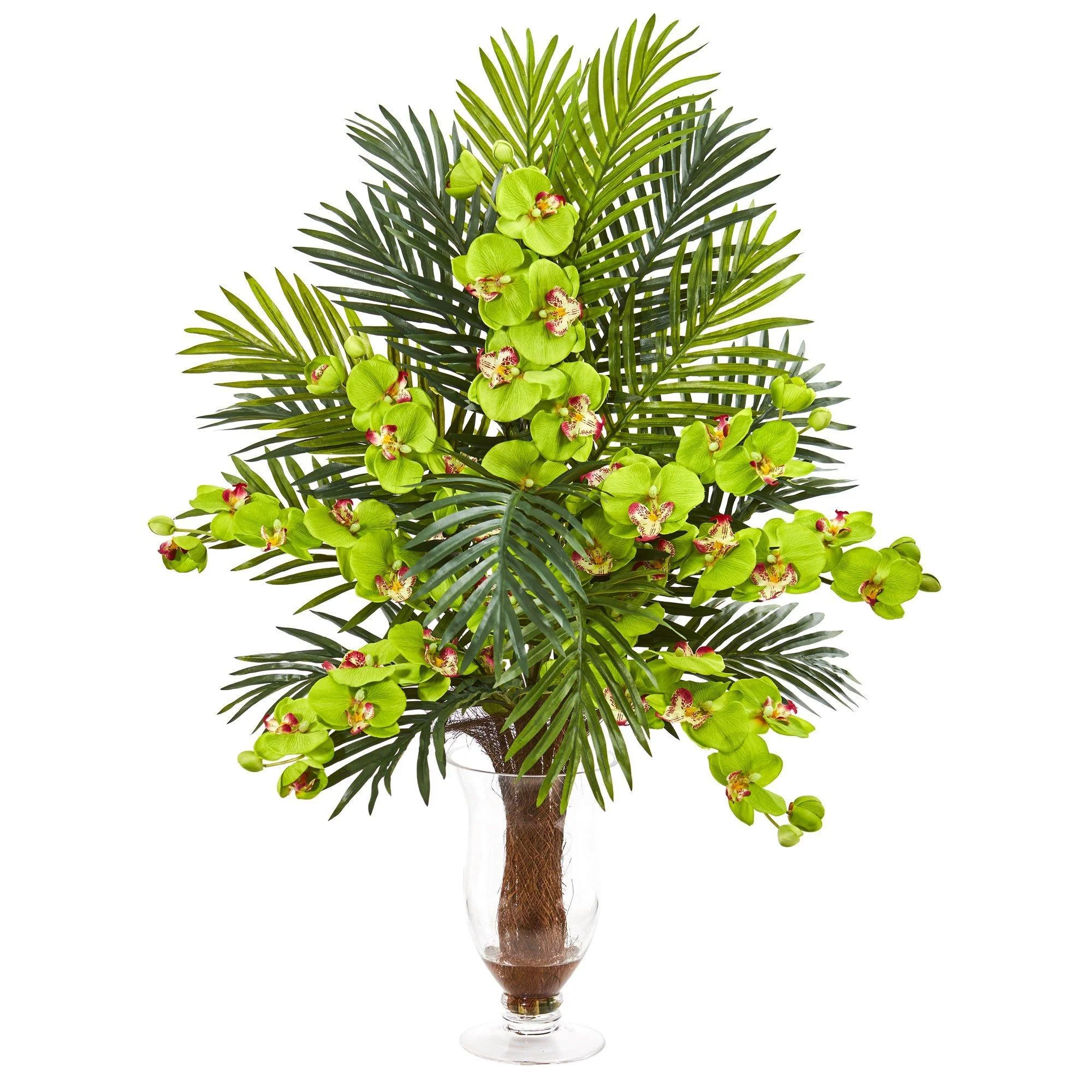 Phalaenopsis Orchid and Areca Palm Artificial Arrangement - Image 4