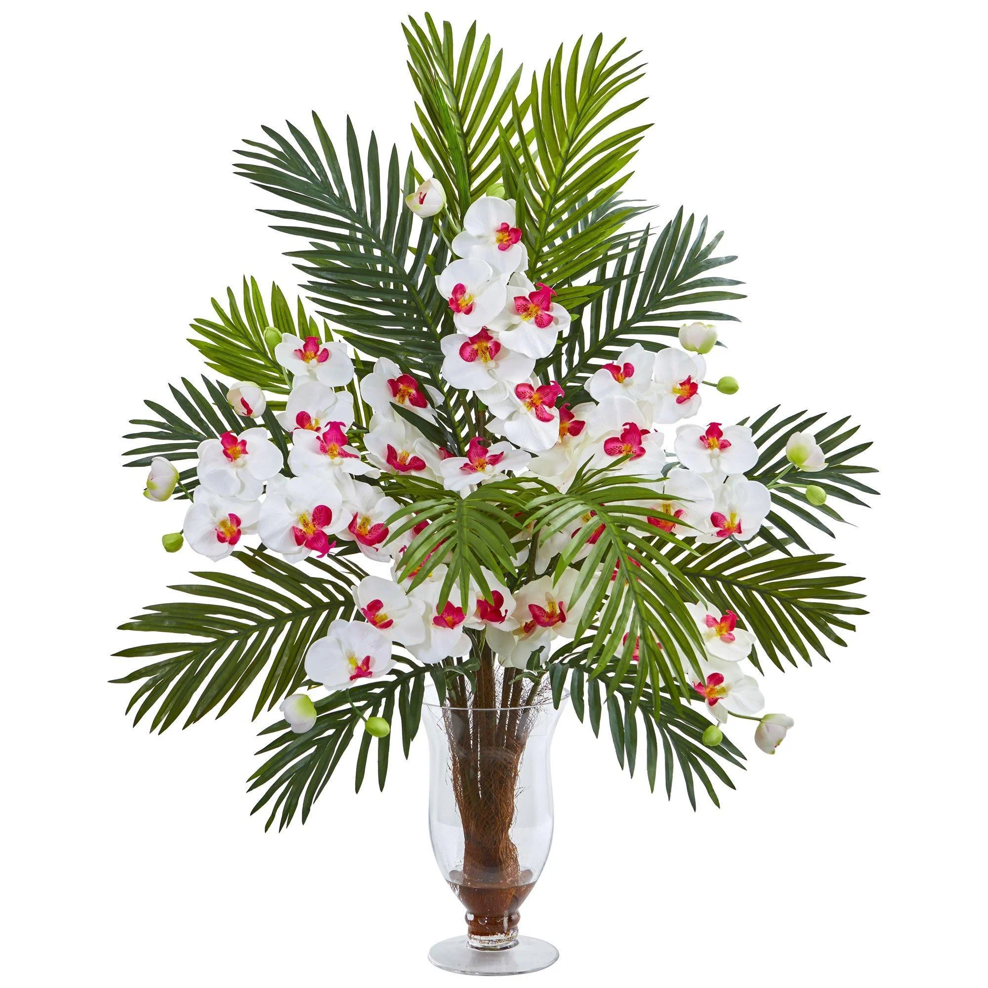 Phalaenopsis Orchid and Areca Palm Artificial Arrangement - Image 7