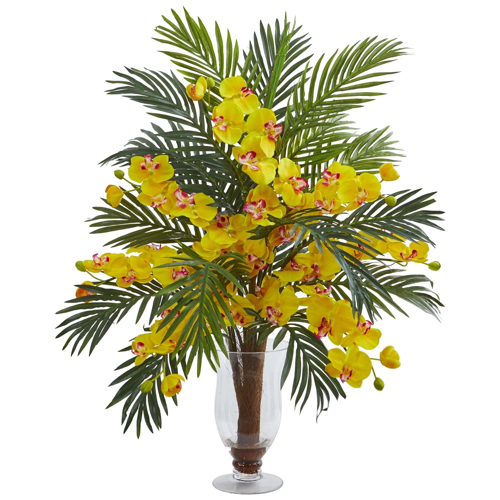 Phalaenopsis Orchid and Areca Palm Artificial Arrangement - Image 8