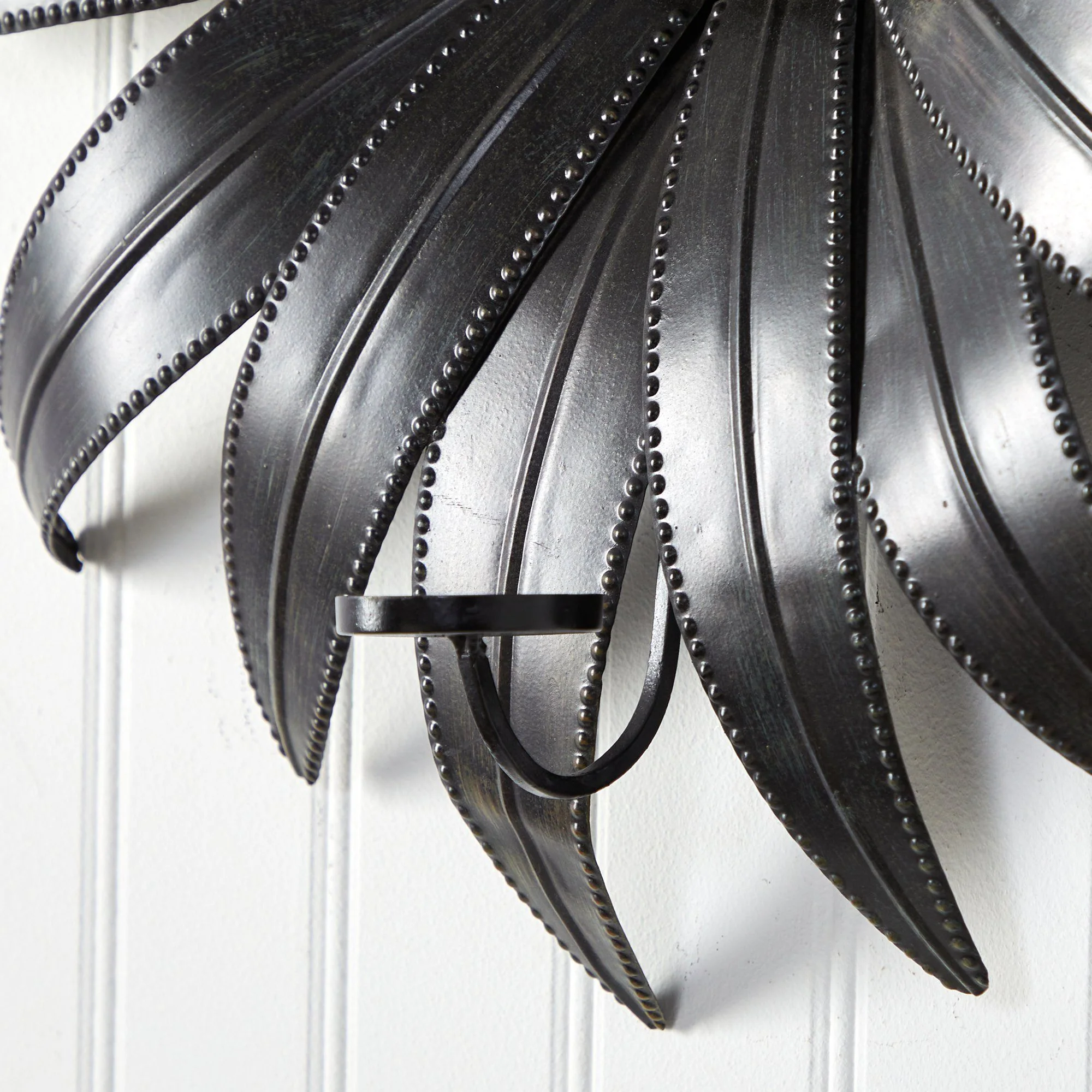 30” x 30” Brushed Metal Daisy Flower Sconce Candle Holder Wall Art Decor - Image 4