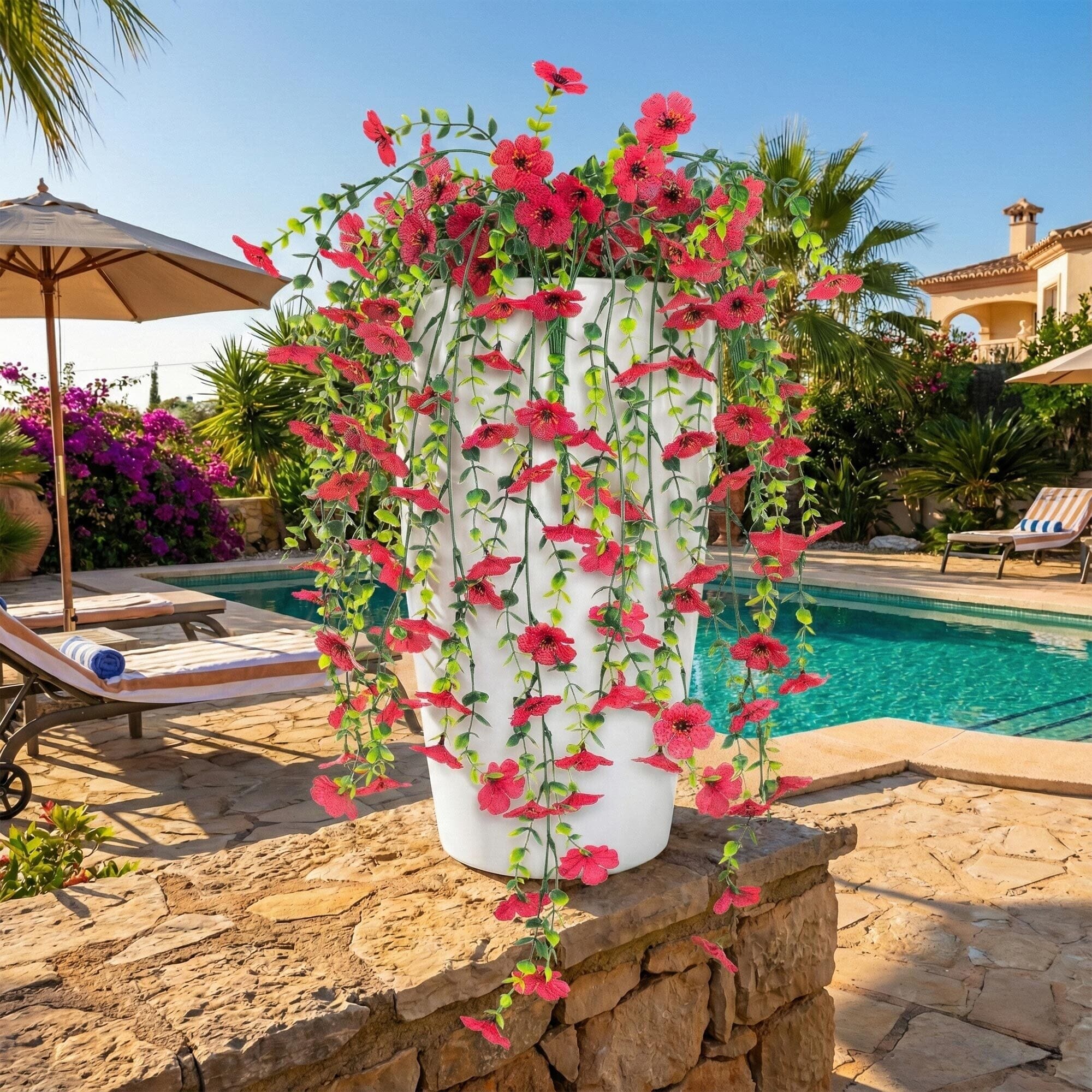 30" UV Resistant Artificial Daisy Hanging Plant (Indoor/Outdoor) - Set of 6 - Image 3