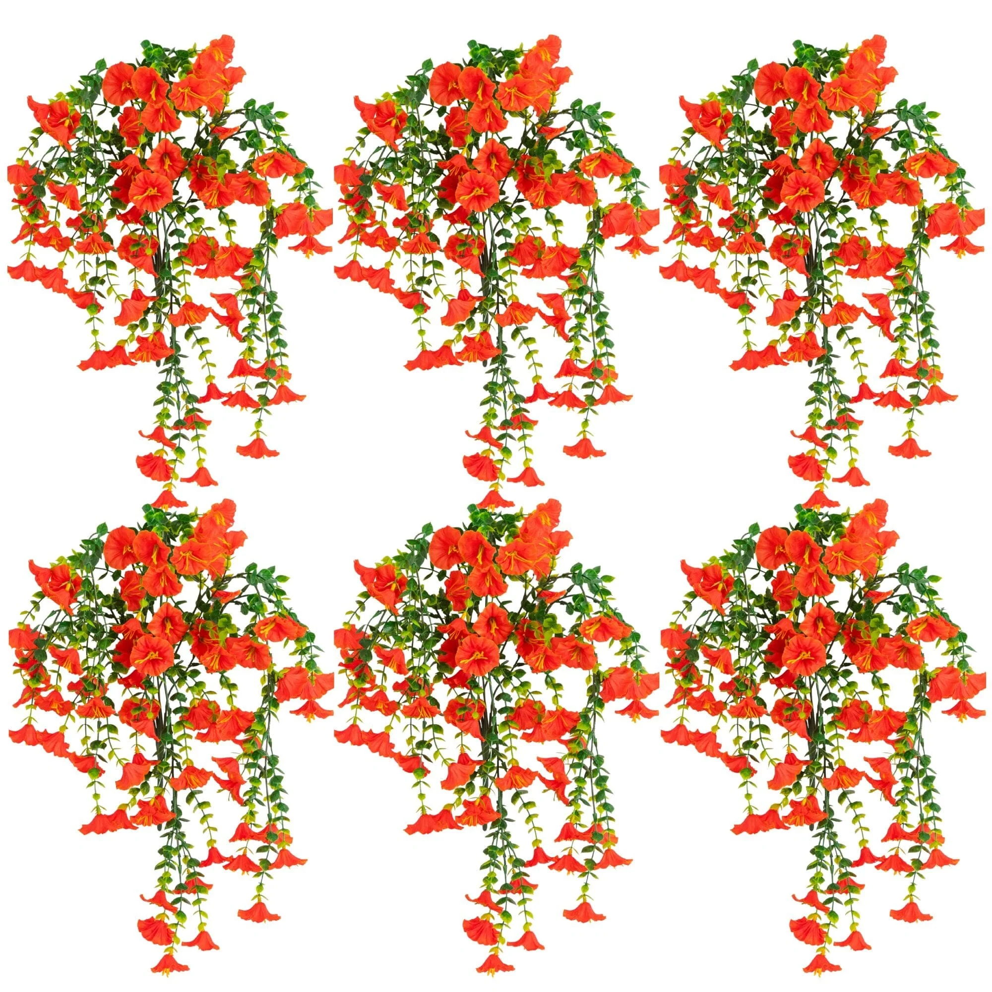 30" UV Resistant Artificial Morning Glory Hanging Plant (Indoor/Outdoor) - Set of 6 - Image 51