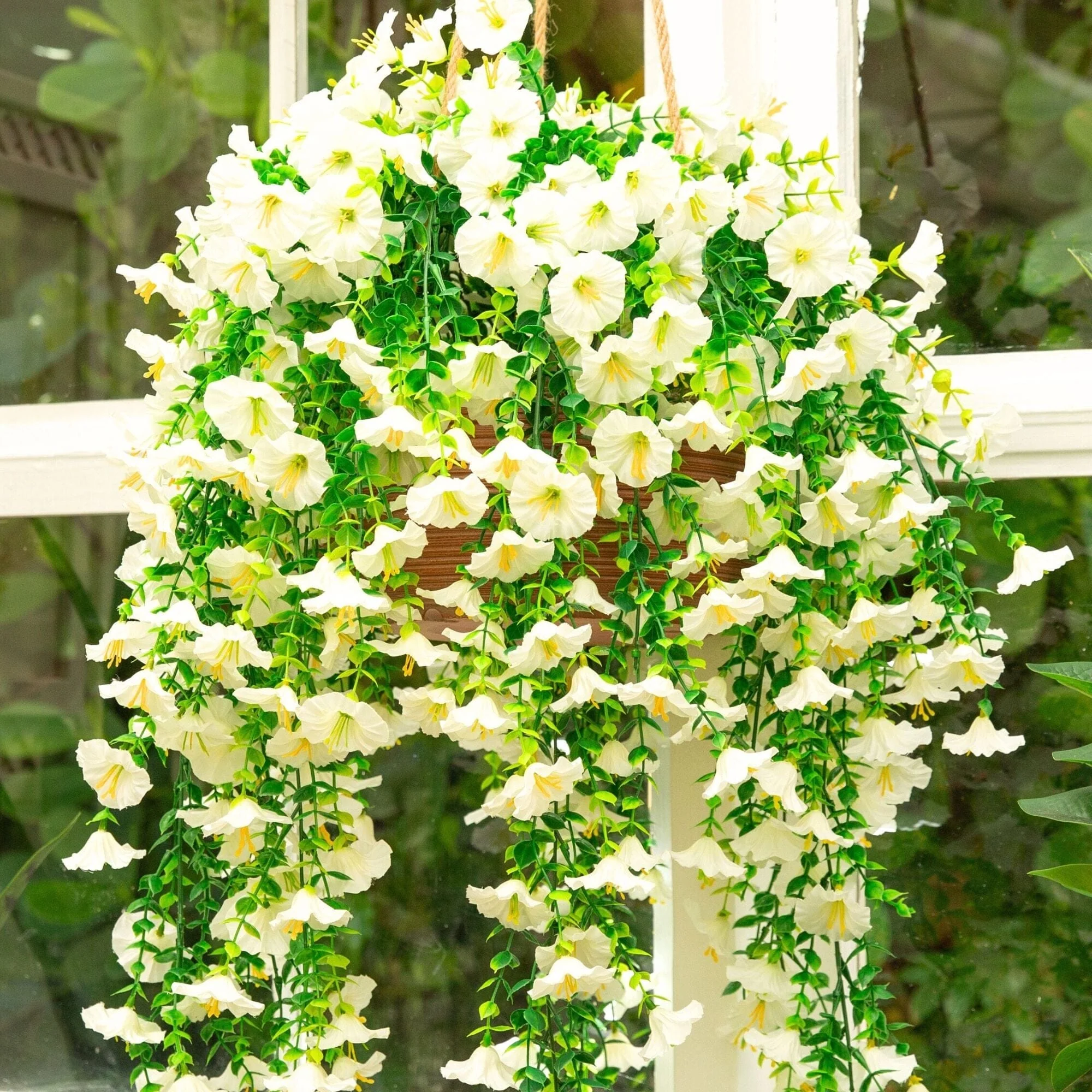 30" UV Resistant Artificial Morning Glory Hanging Plant (Indoor/Outdoor) - Set of 6 - Image 71