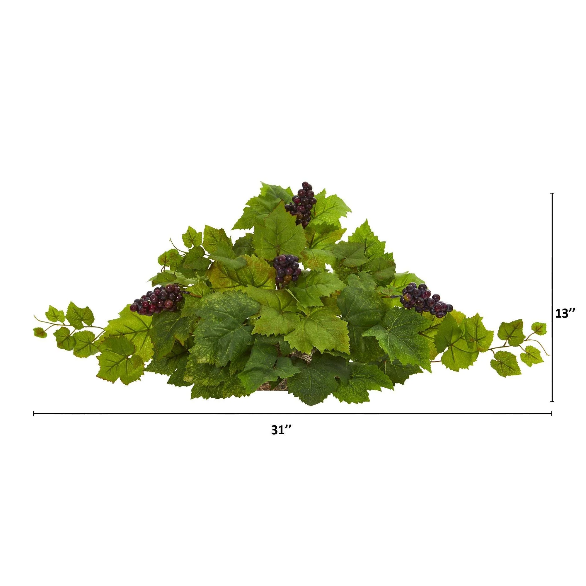 31” Grape Leaf Artificial Ledge Plant - Image 2