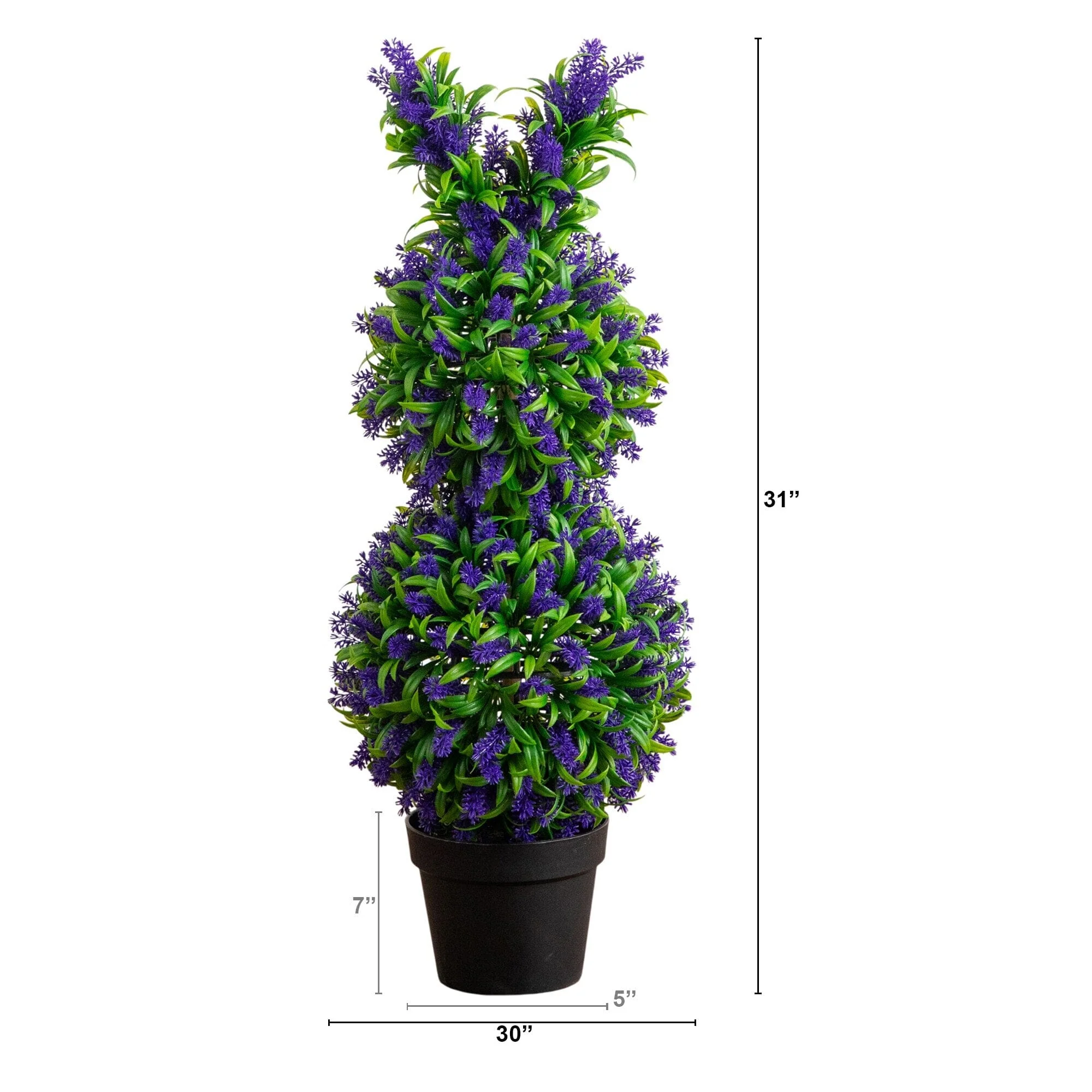 31" UV Resistant Artificial Easter Bunny Shaped Lavender Topiary (Indoor/Outdoor) - Image 5