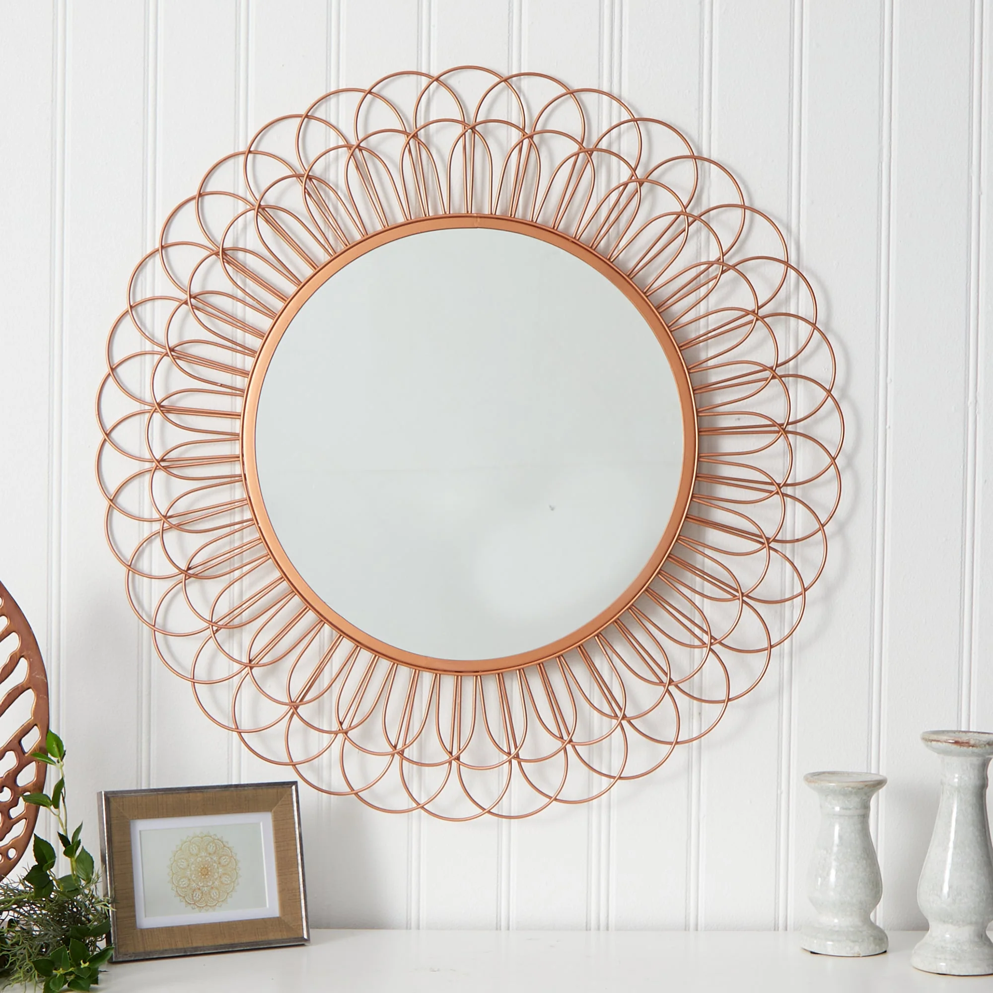 34” Scalloped Mirror Wall Decor - Image 3