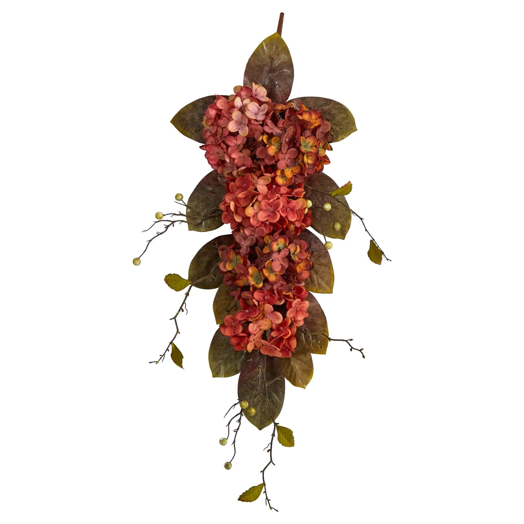 35” Autumn Hydrangea and Berry Artificial Fall Tear Drop - Image 6