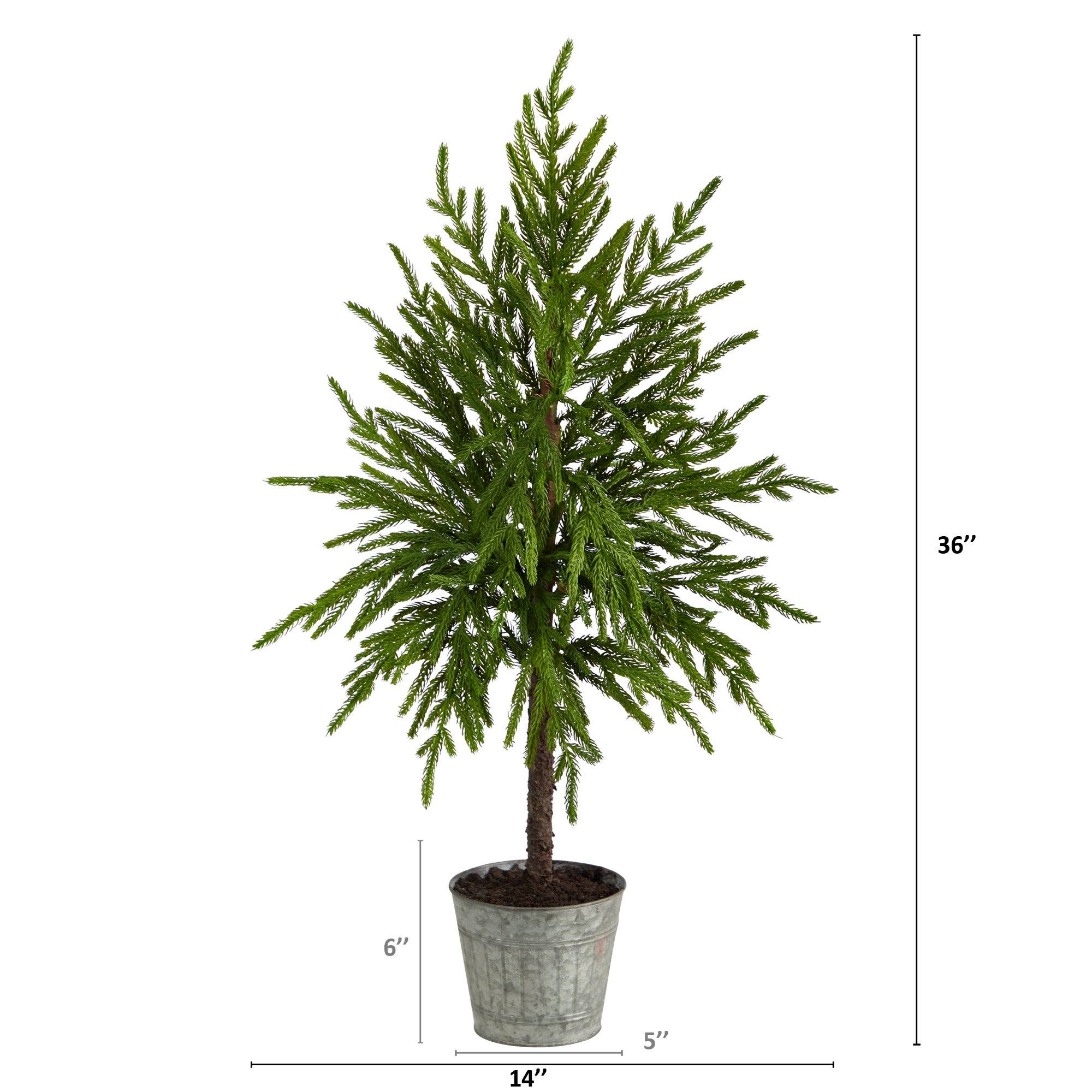 35” Christmas Artificial Tree in Decorative Planter - Image 2