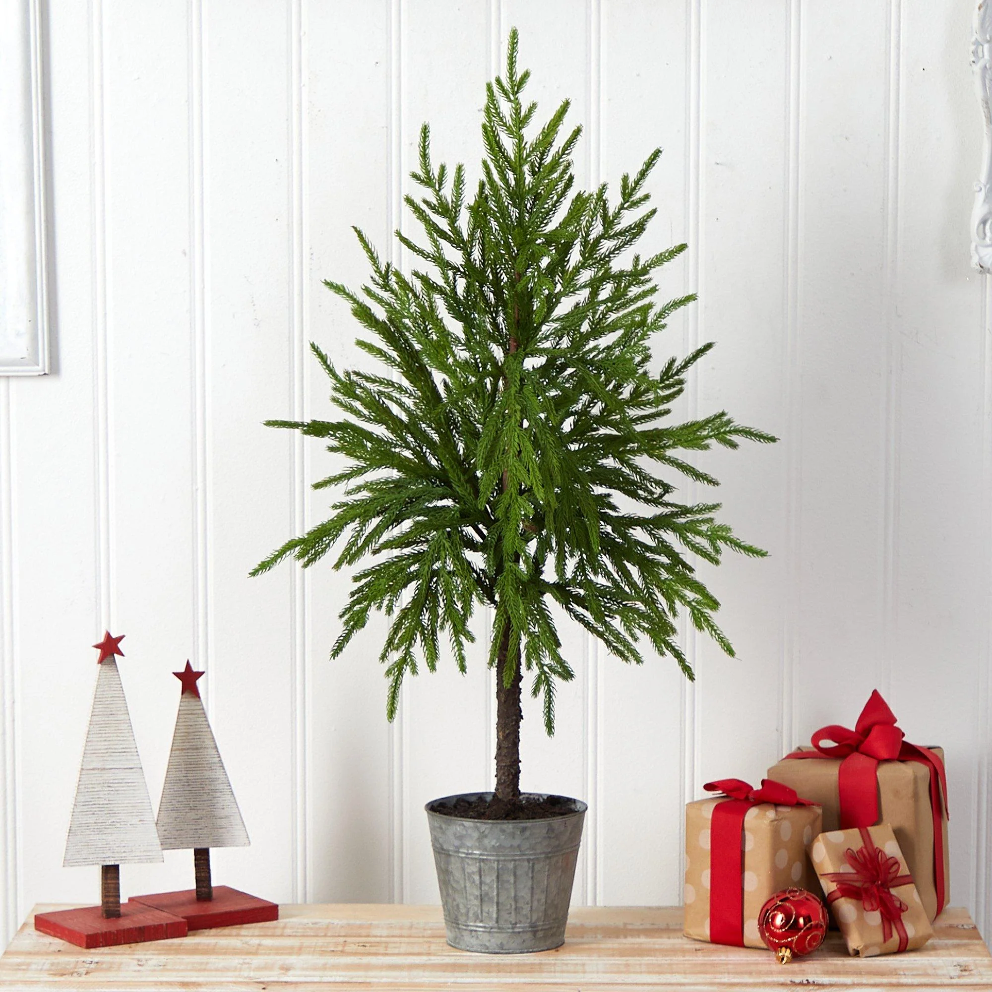 35” Christmas Artificial Tree in Decorative Planter - Image 3