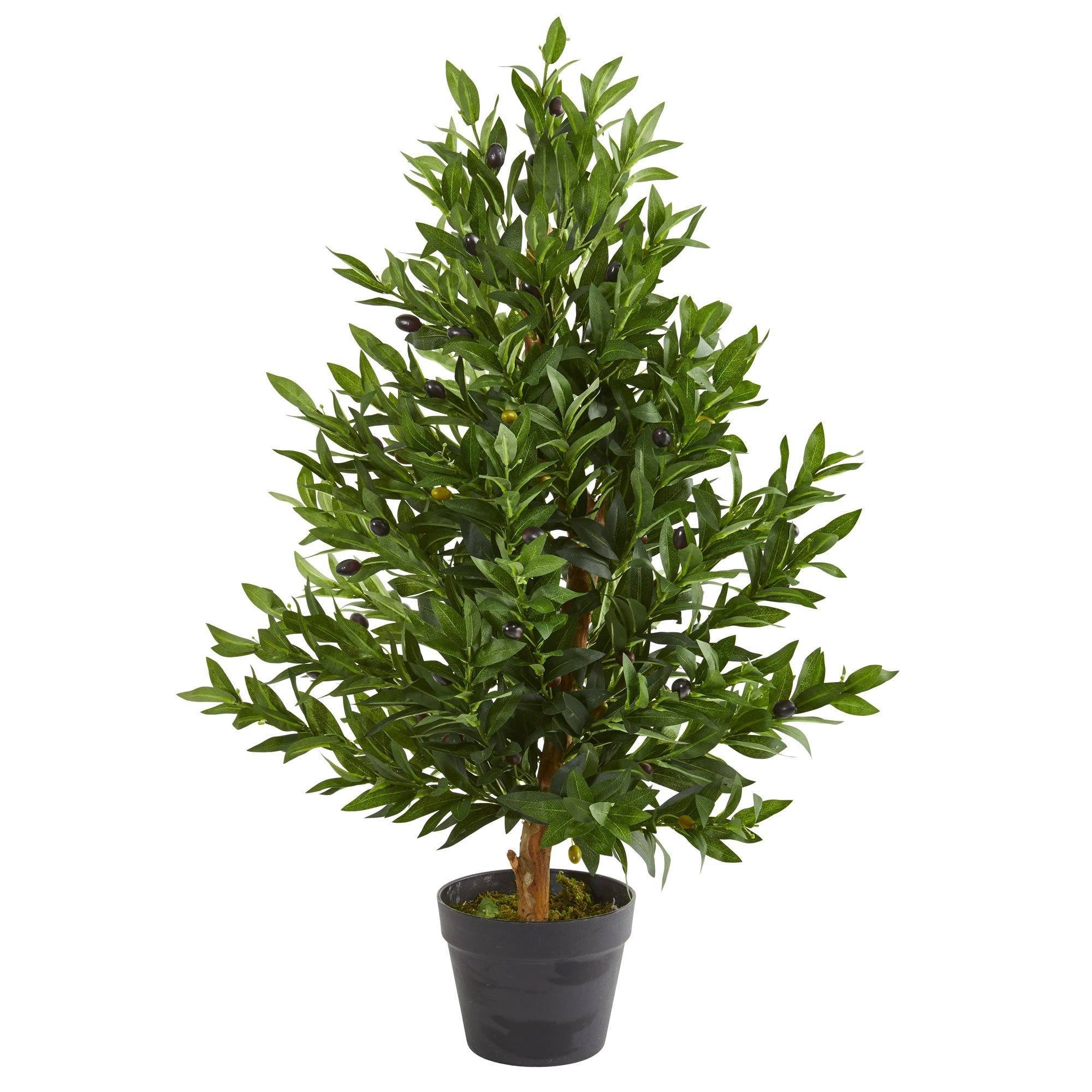35” Olive Cone Topiary Artificial Tree UV Resistant (Indoor/Outdoor) - Image 3