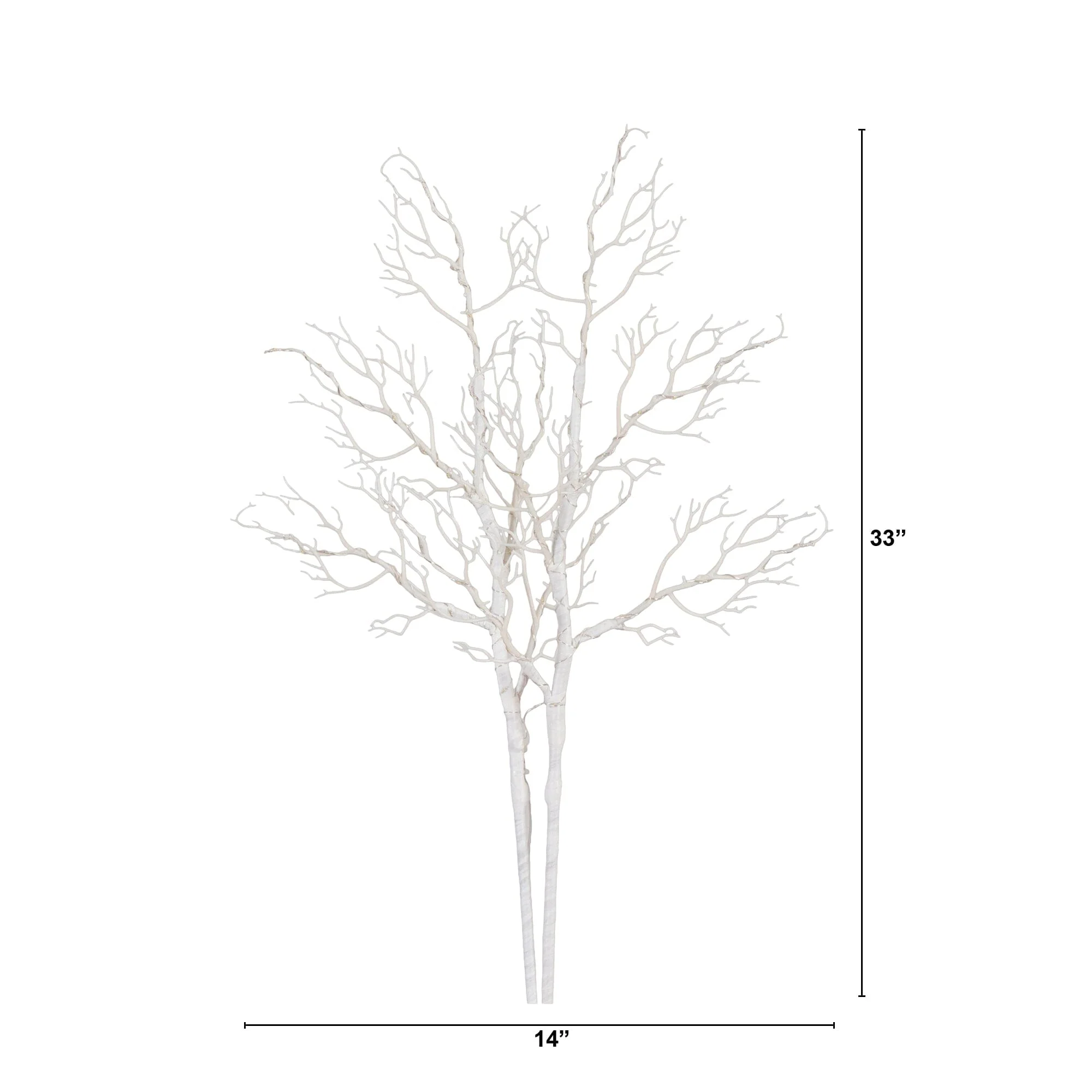 35” Pre-Lit Artificial White Birch Branches with 80 Warm White LED Lights - Set of 2 - Image 6