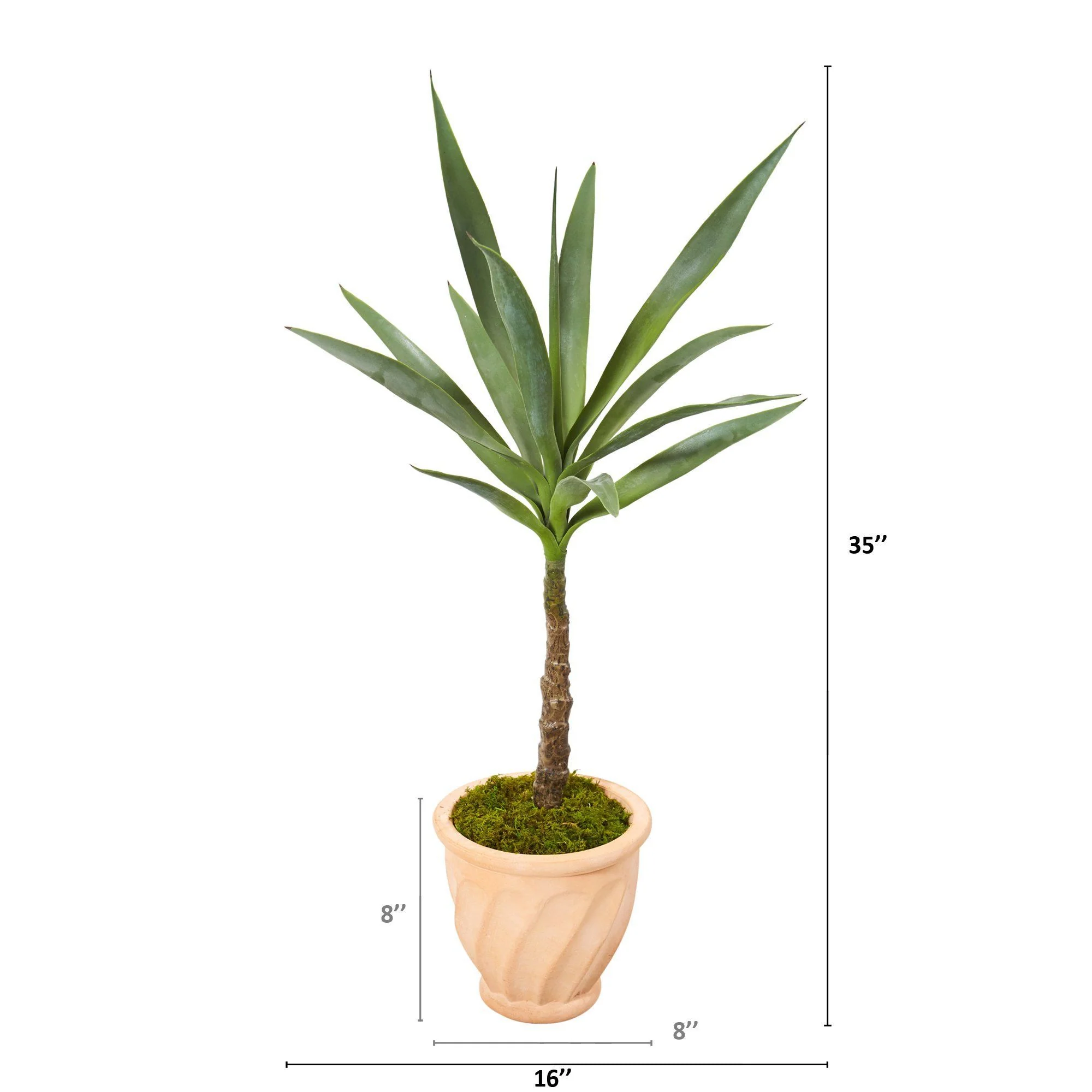 35” Yucca Artificial Plant in Terra-Cotta Planter - Image 2