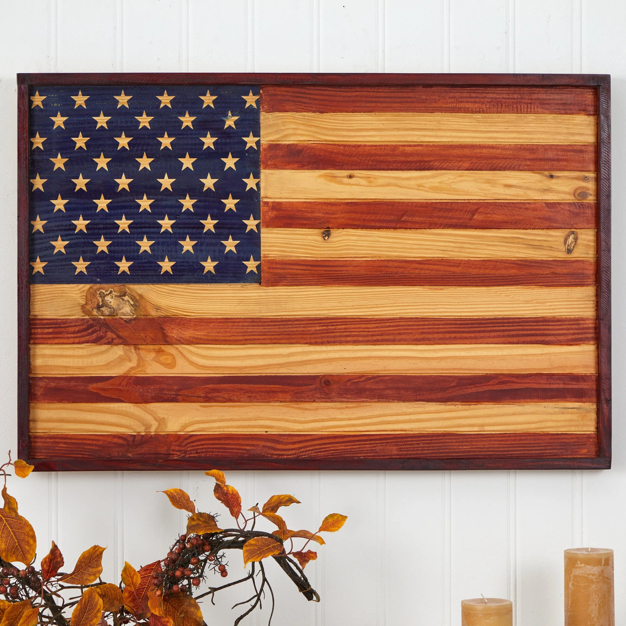 36” American Wood Flag Interior Wall Decor - Image 3