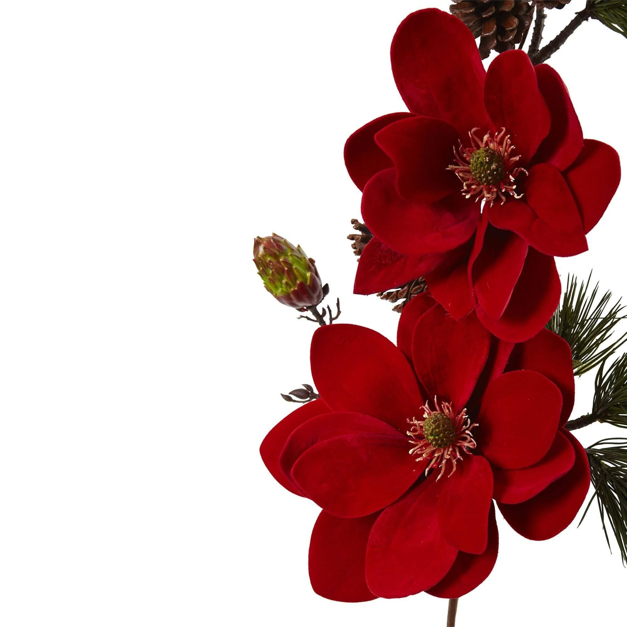 36” Magnolia and Pine Artificial Flower (Set of 2) - Image 4