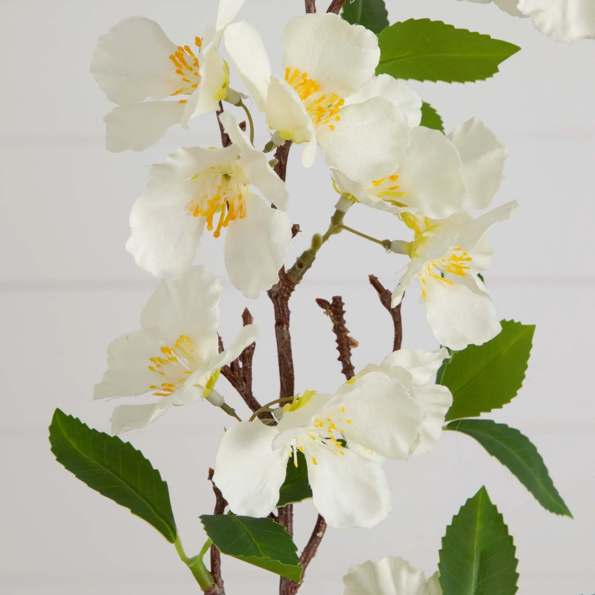 38" Artificial White Blossom Flower Stems - Set of 3 - Image 2