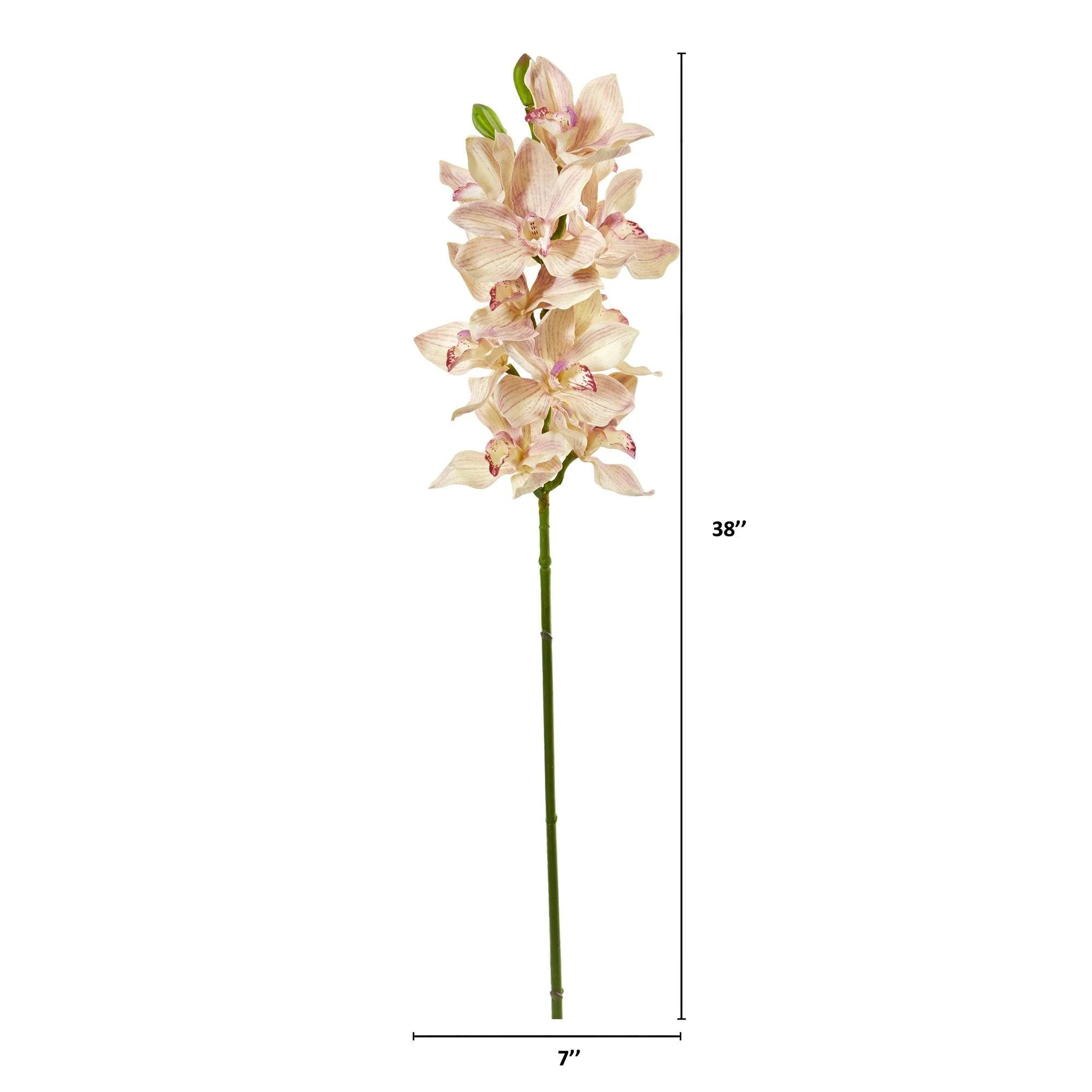 38” Cymbidium Orchid Artificial Flower (Set of 3) - Image 2