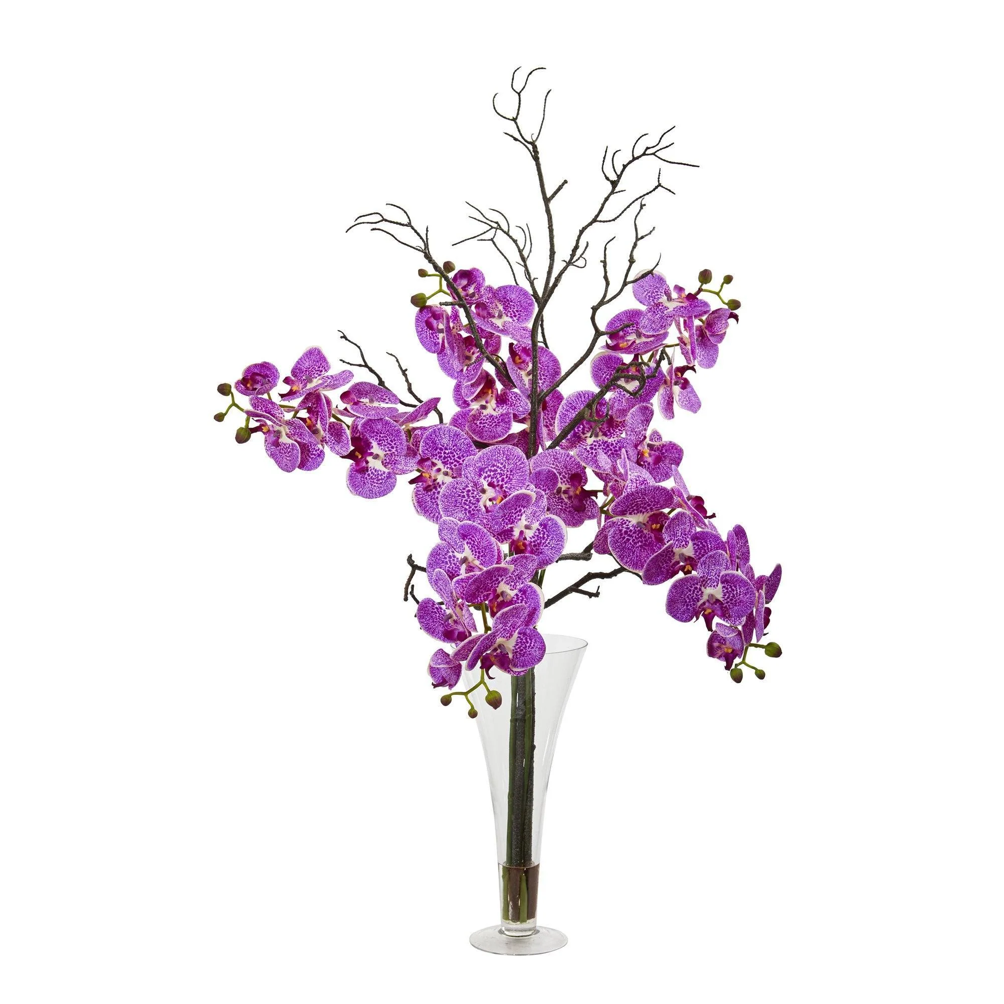 38” Elegant Phalaenopsis Orchid Arrangement in Flared Vase - Image 3