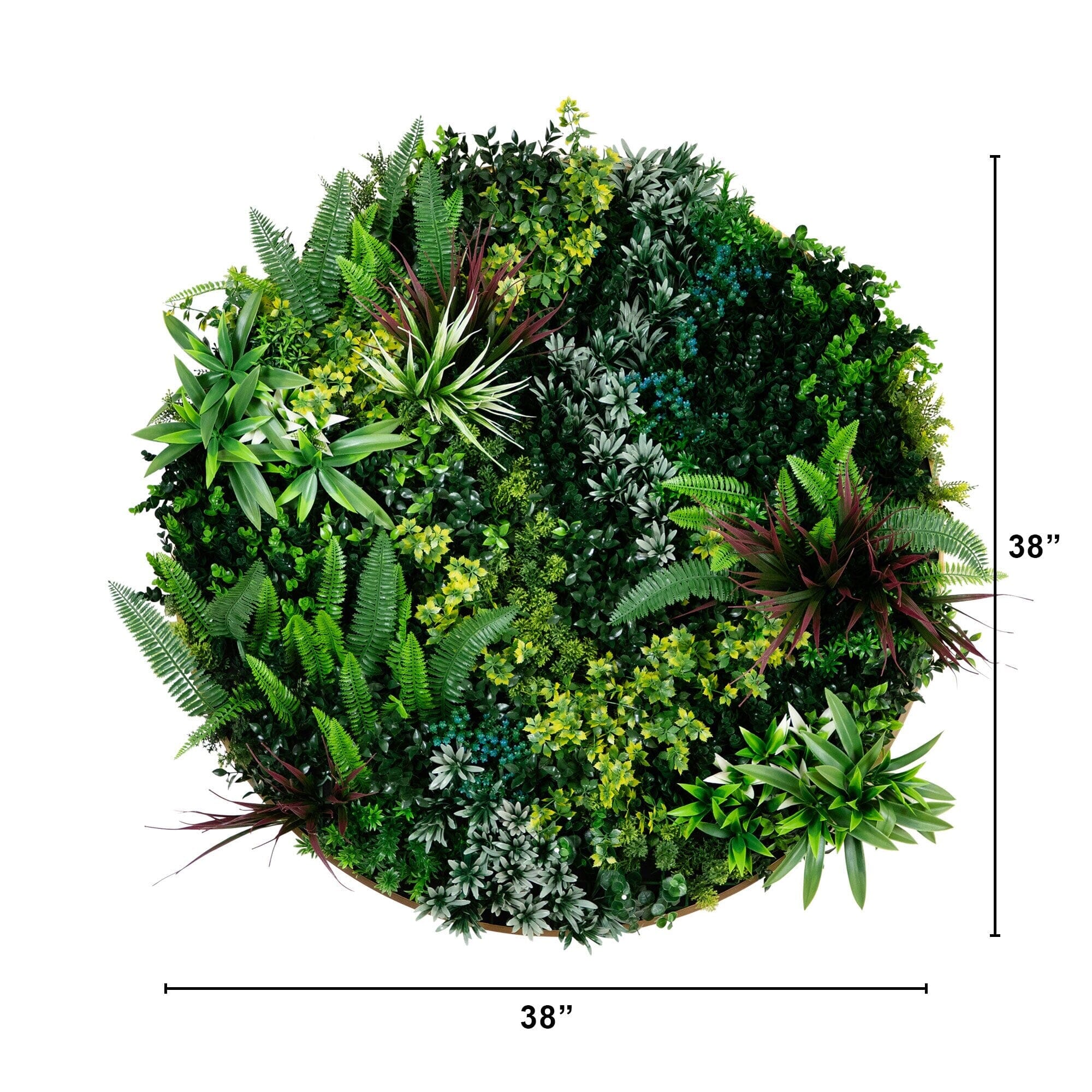 38” UV Resistant Virgin Islands Artificial Living Wall Art Panel in Gold Aluminum Frame - Image 7