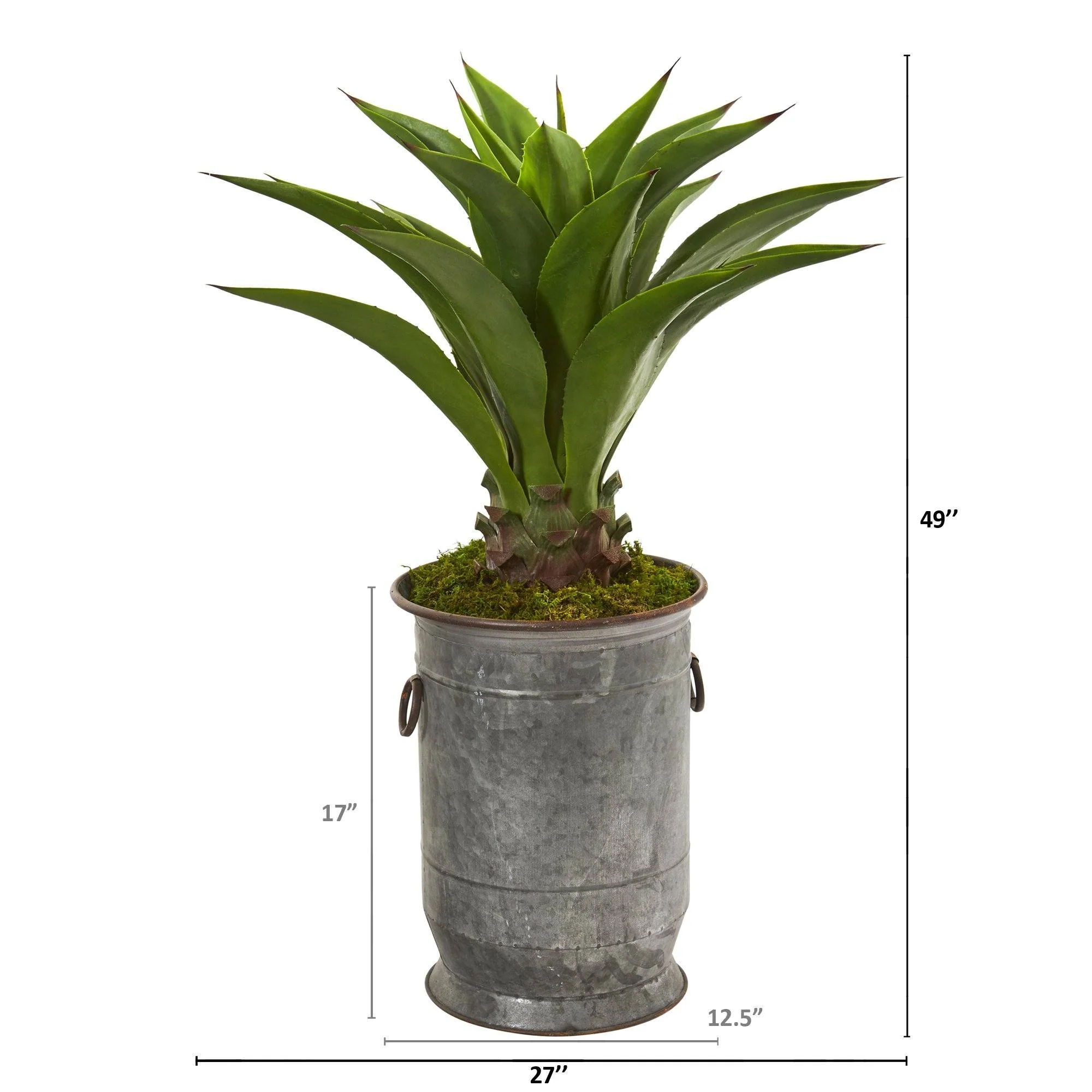 39” Agave Artificial Plant in Metal Planter - Image 2