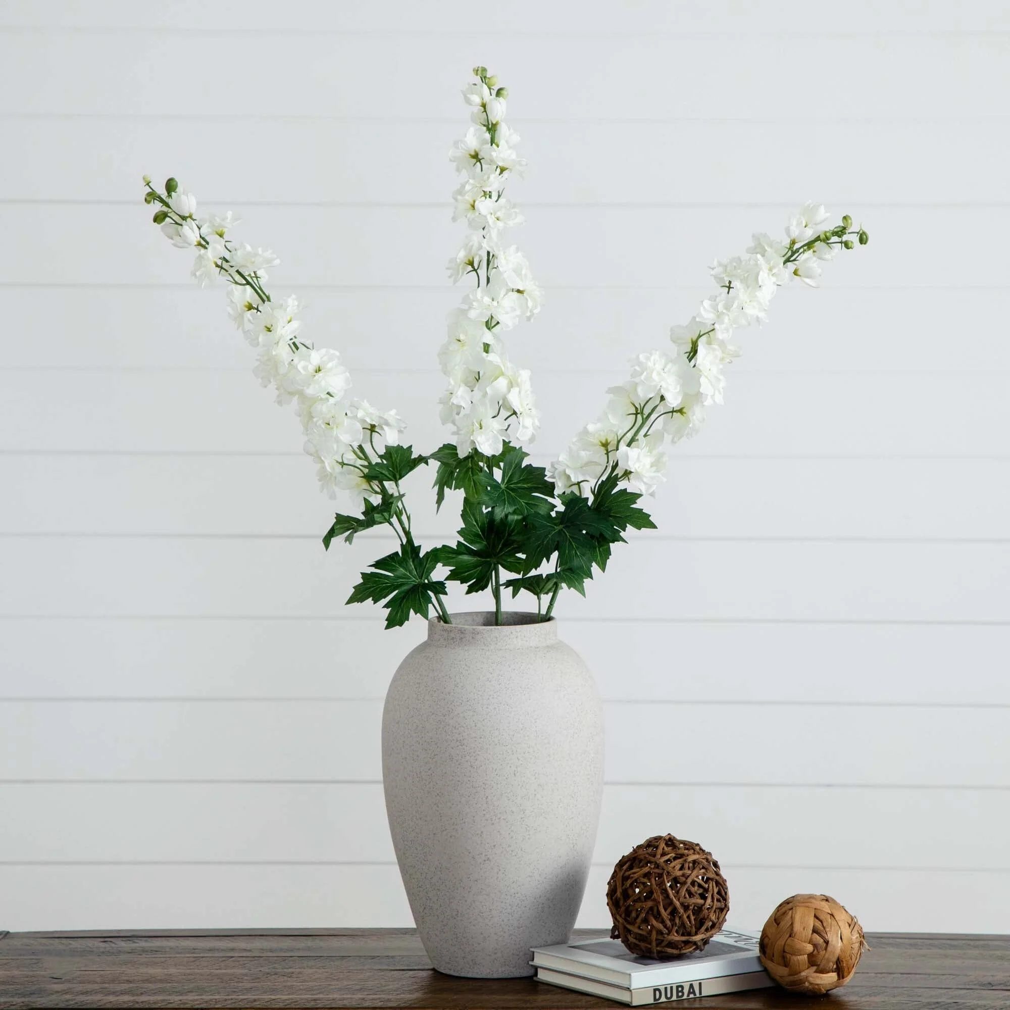 39" Artificial Delphinium Flower Stems- Set of 3 - Image 10