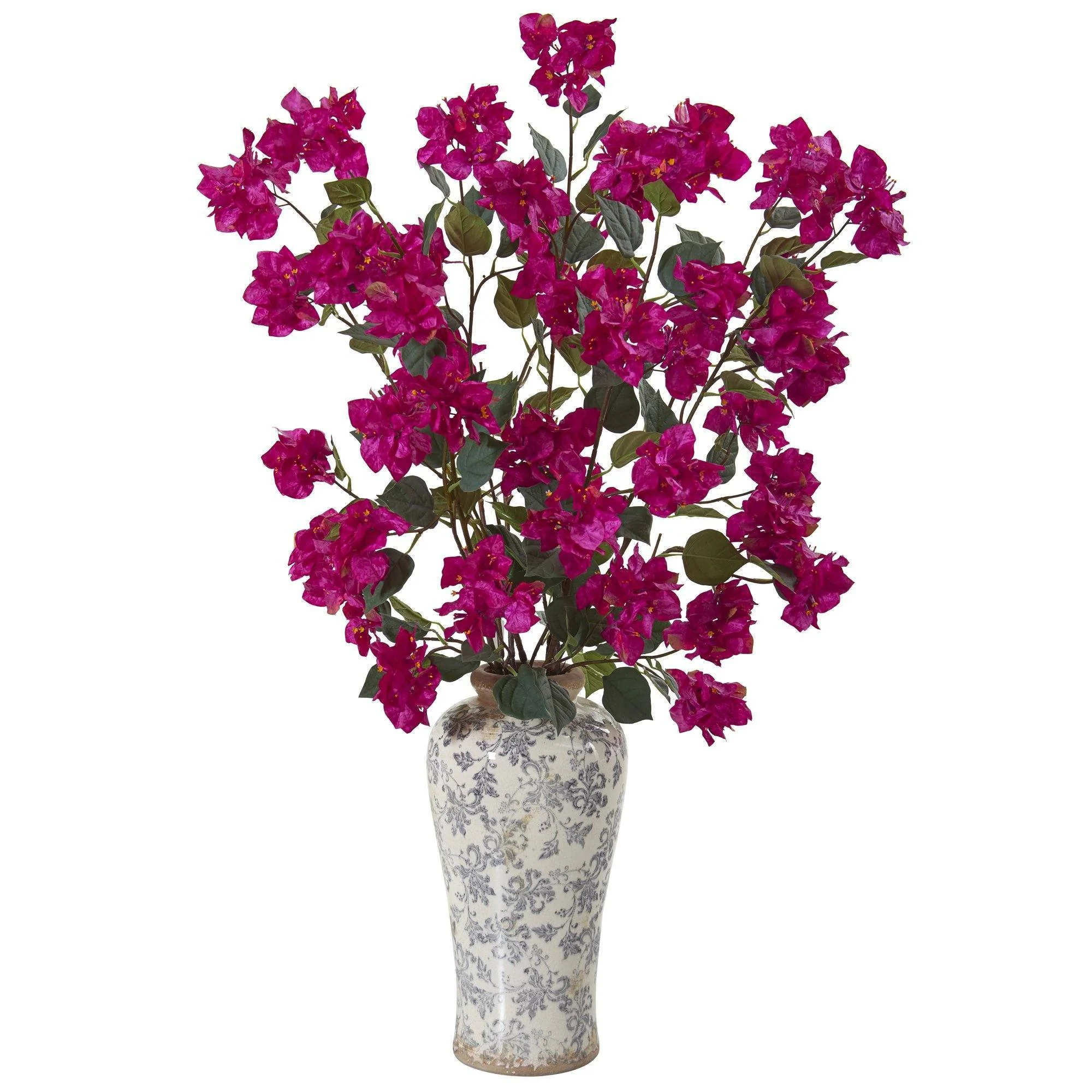 39” Bougainvillea Artificial Arrangement in Decorative Vase - Image 2