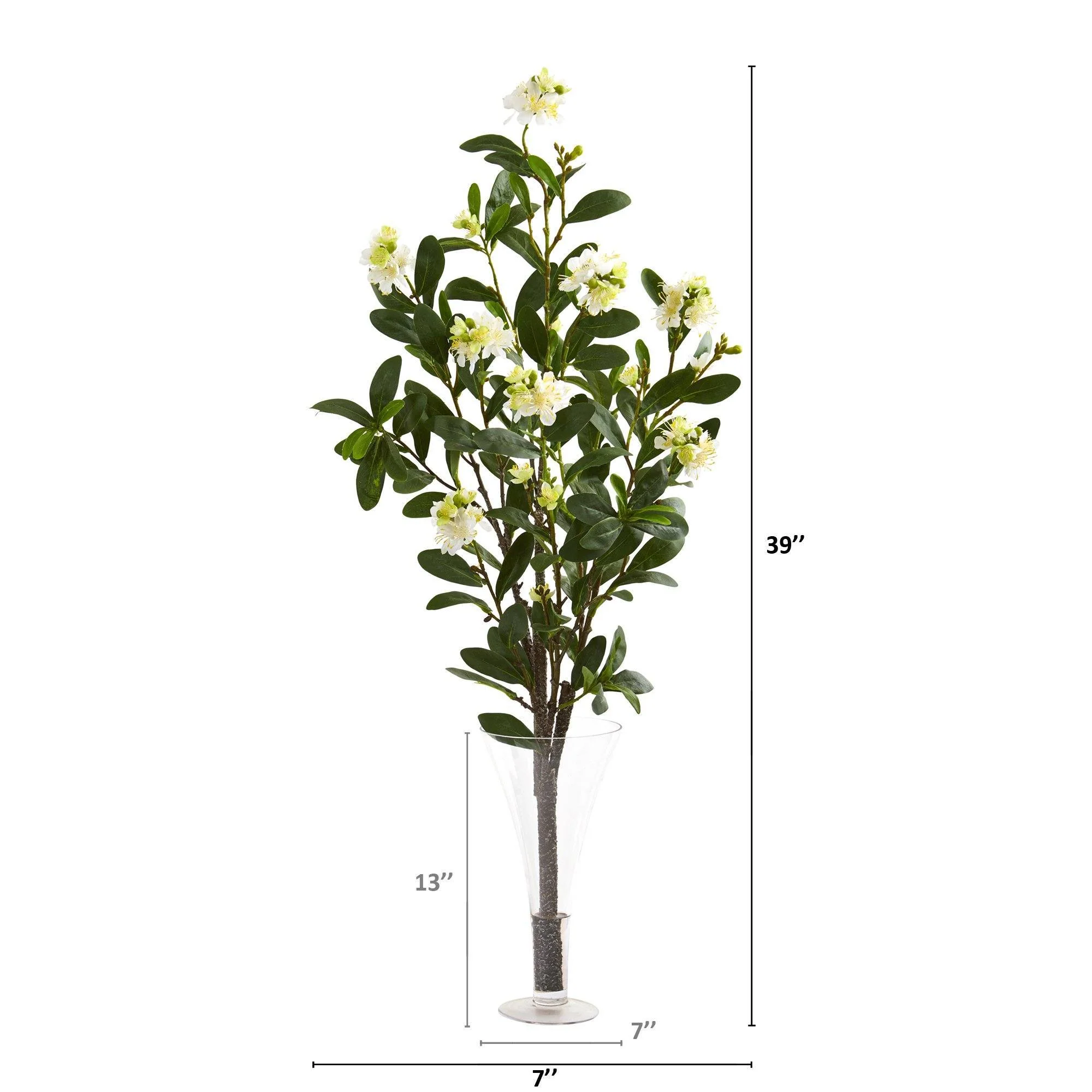 39” Peach Blossom Artificial Arrangement in Flared Vase - Image 2