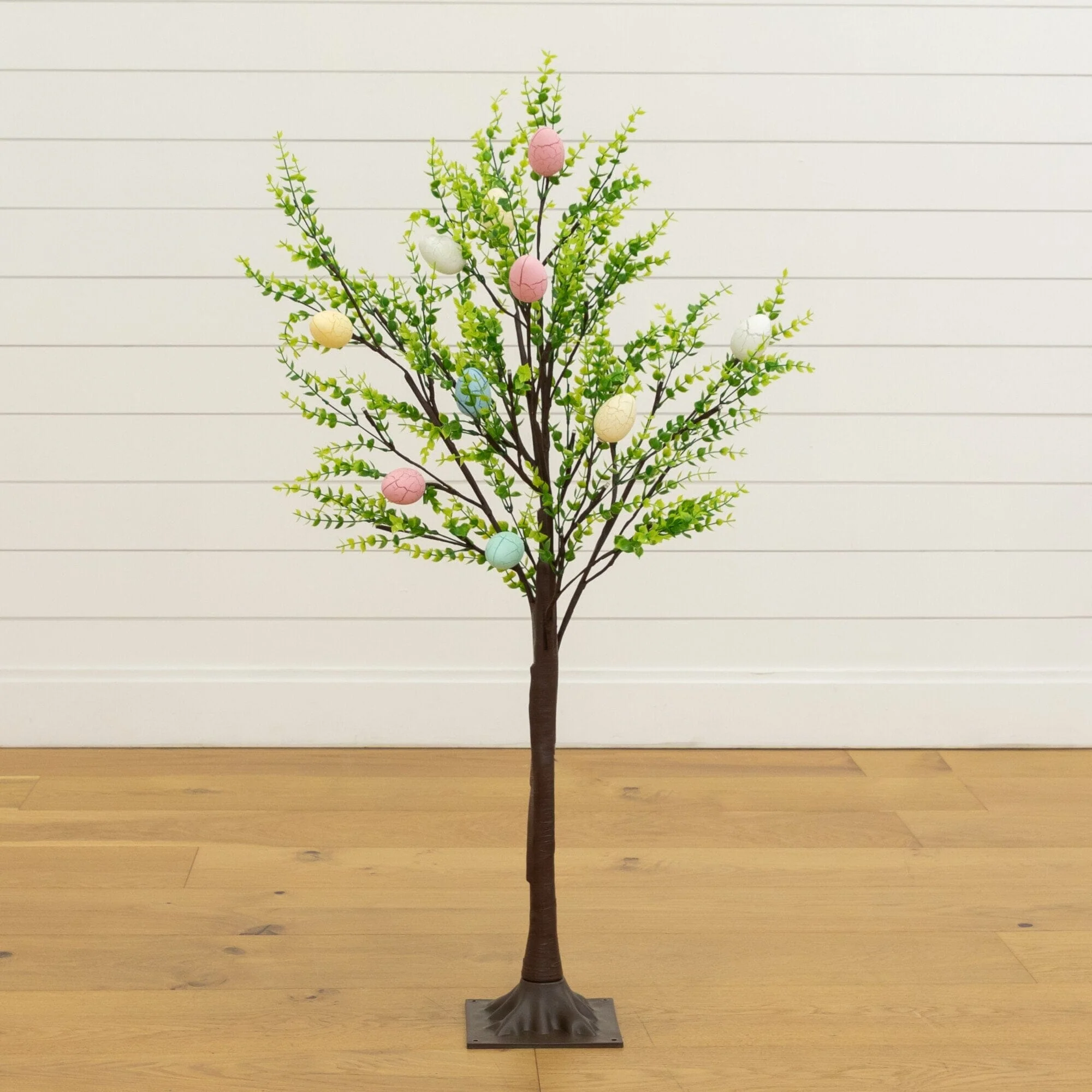 3' Pre-Lit Artificial Easter Egg Twig Tree with Greens and 40 Warm White LED Lights - Image 5