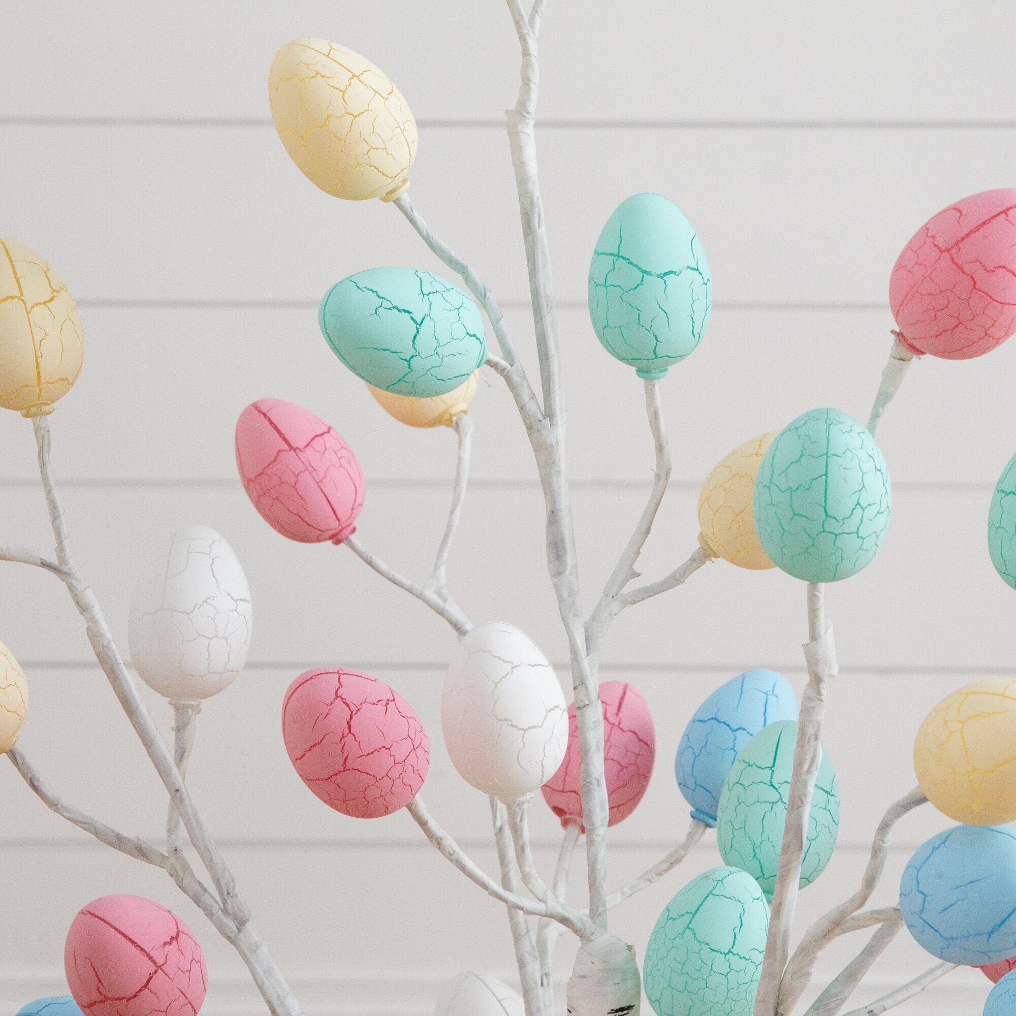 3' Pre-Lit Artificial Easter Twig Tree with 40 Egg Shaped LED Ornaments - Image 4