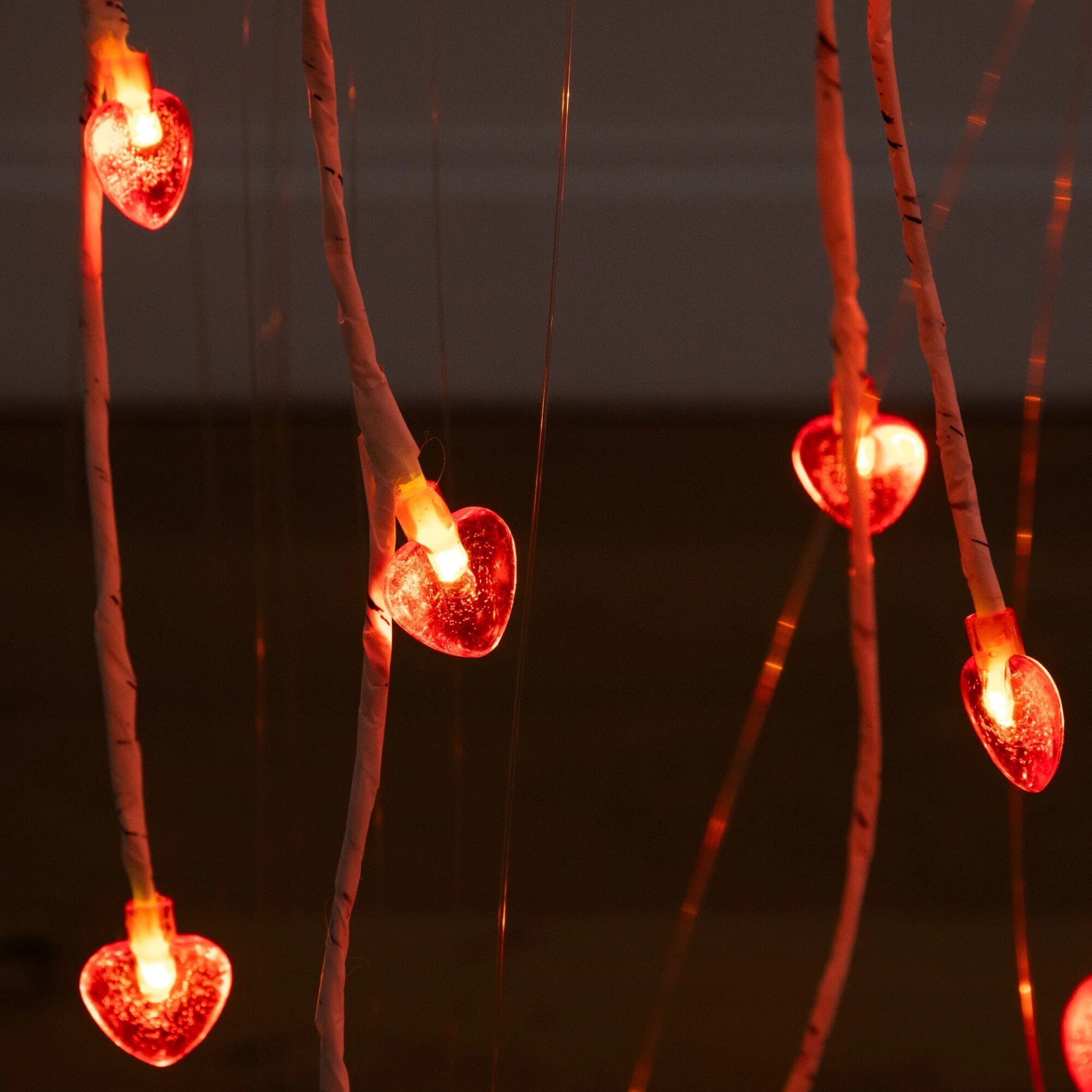 3' Pre-Lit Artificial Valentine's Day Willow Tree with 40 Heart Shaped LED Lights - Image 2