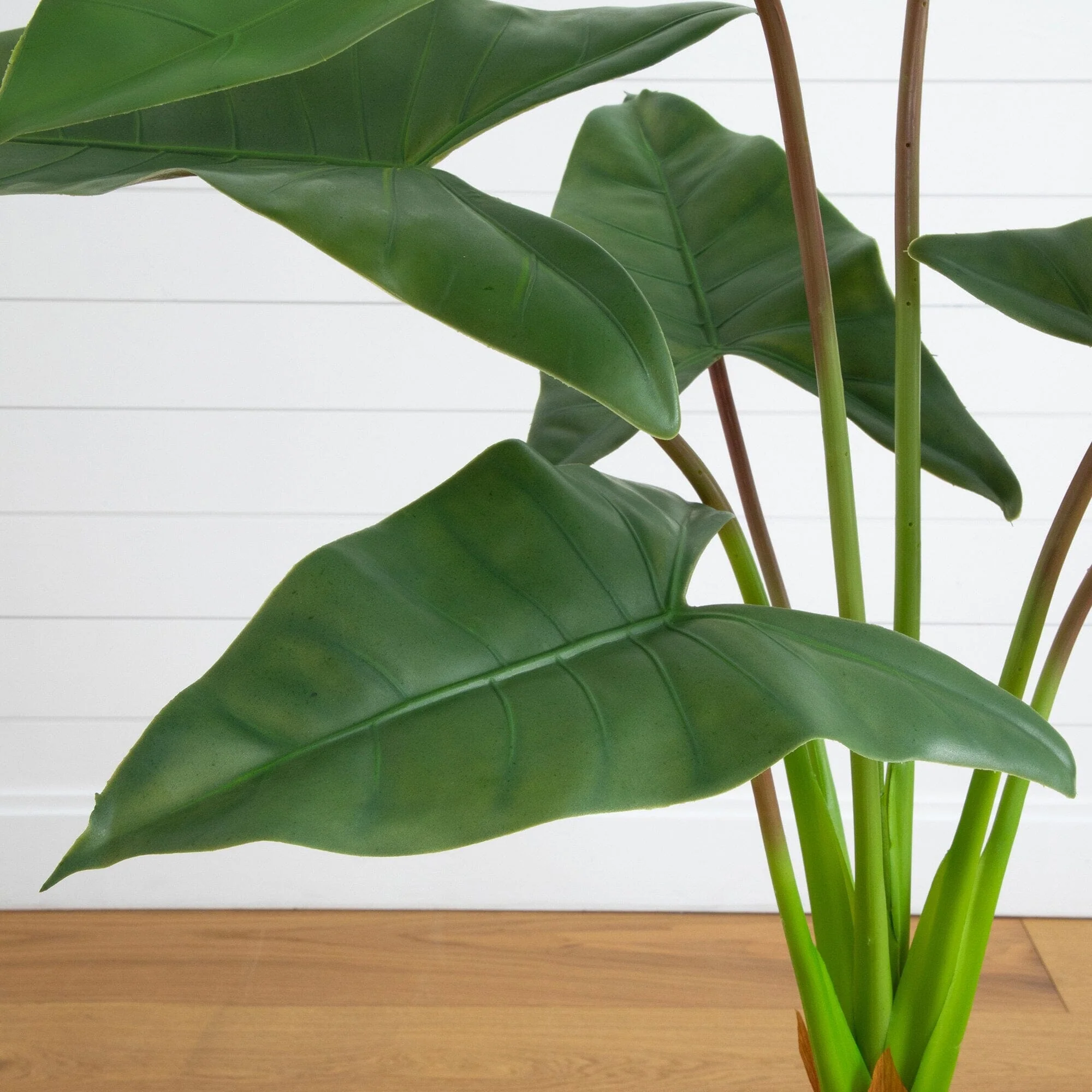 4.5’ Artificial Arrowhead Philodendron in White Decorative Planter - Image 2