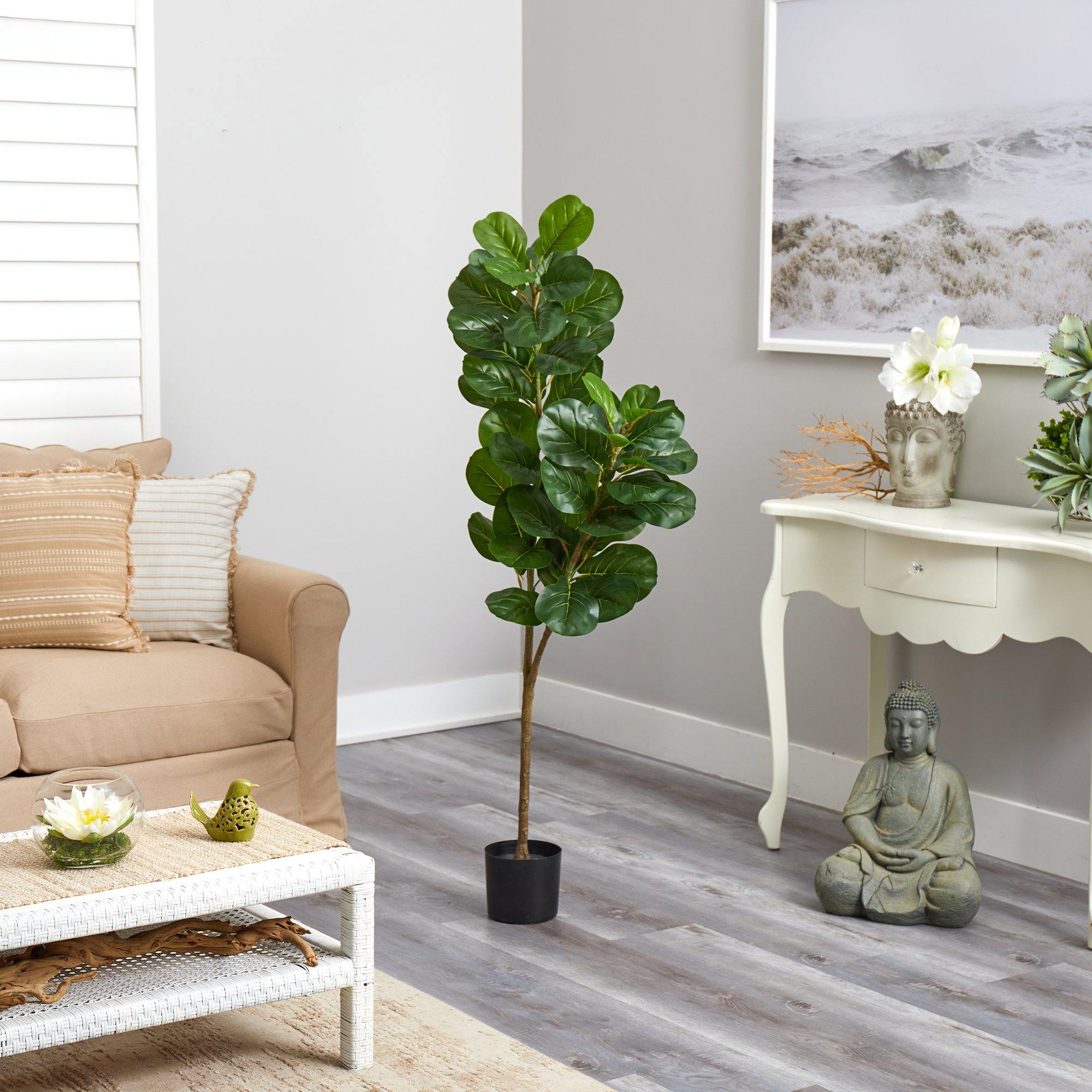 4.5’ Fiddle Leaf Fig Artificial Tree - Image 4