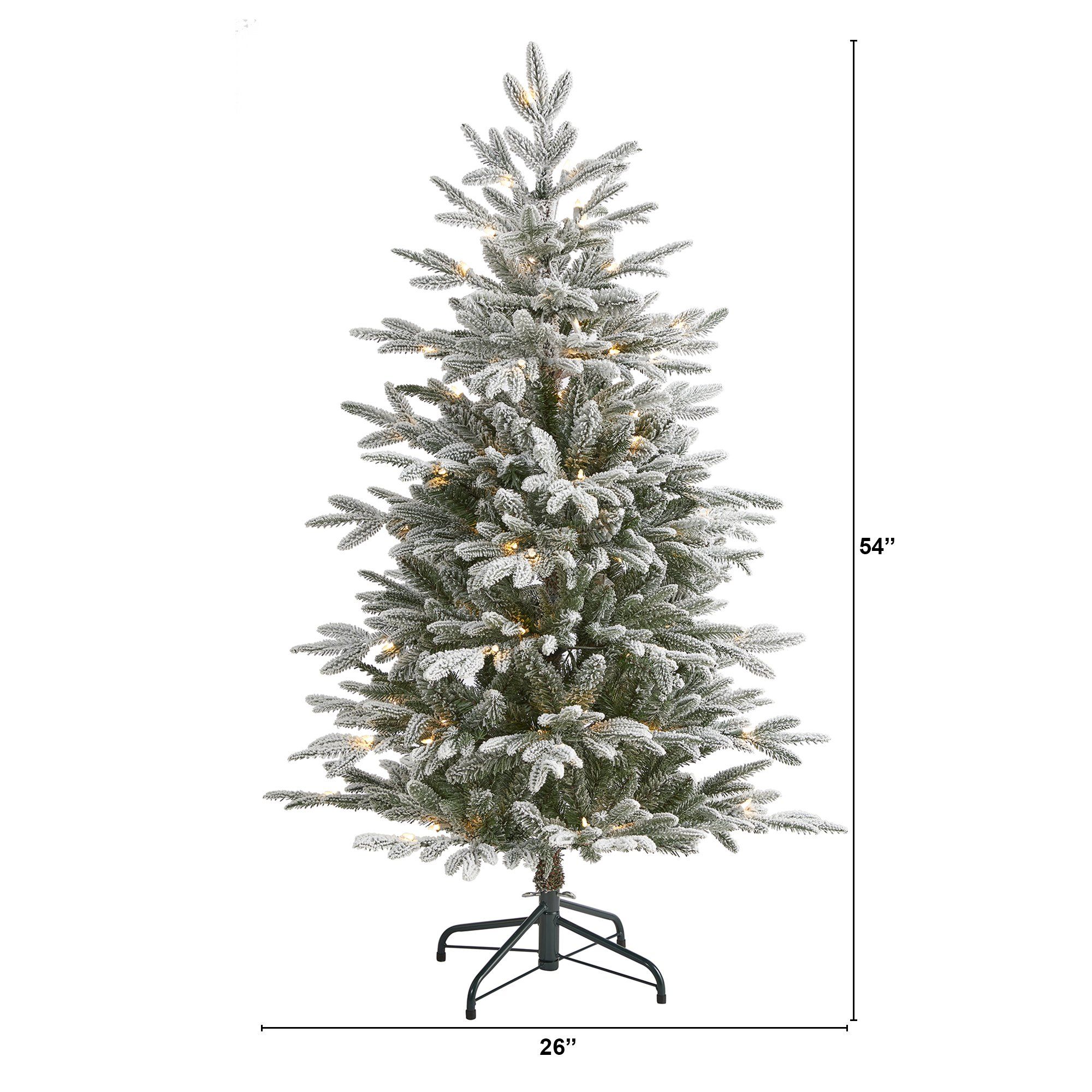 4.5’ Flocked Manchester Spruce Artificial Christmas Tree with 100 Lights and 357 Bendable Branches - Image 2
