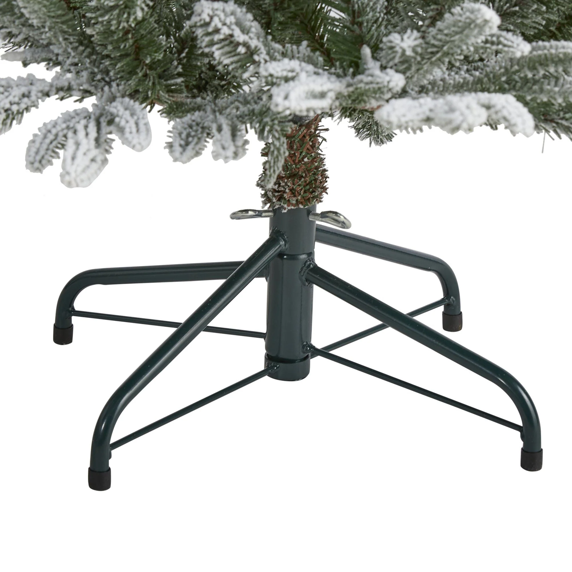 4.5’ Flocked Manchester Spruce Artificial Christmas Tree with 100 Lights and 357 Bendable Branches - Image 4