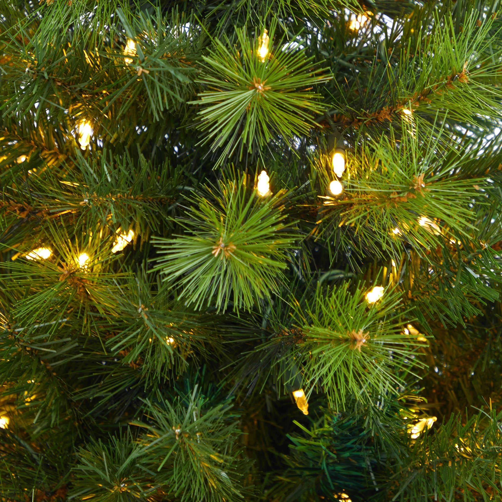 4.5’ Green Valley Pine Artificial Christmas Tree with 100 Warm White LED Lights and 201 Bendable Branches in Decorative Urn - Image 4