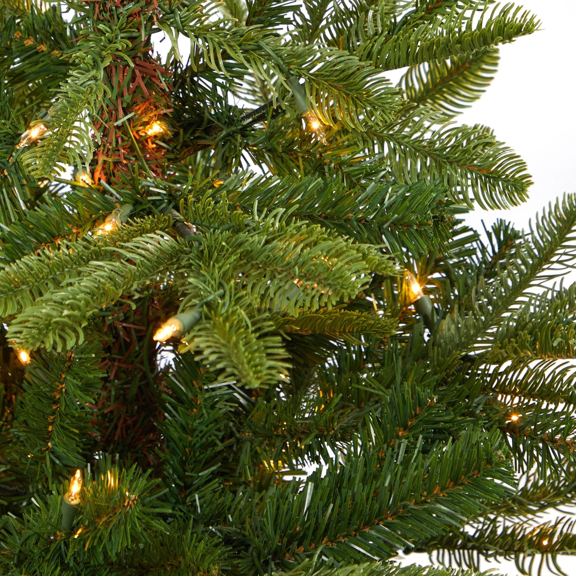 4.5’ Layered Washington Spruce Artificial Christmas Tree with 100 Clear LED Lights and 189 Bendable Branches in Sand Colored Urn - Image 4