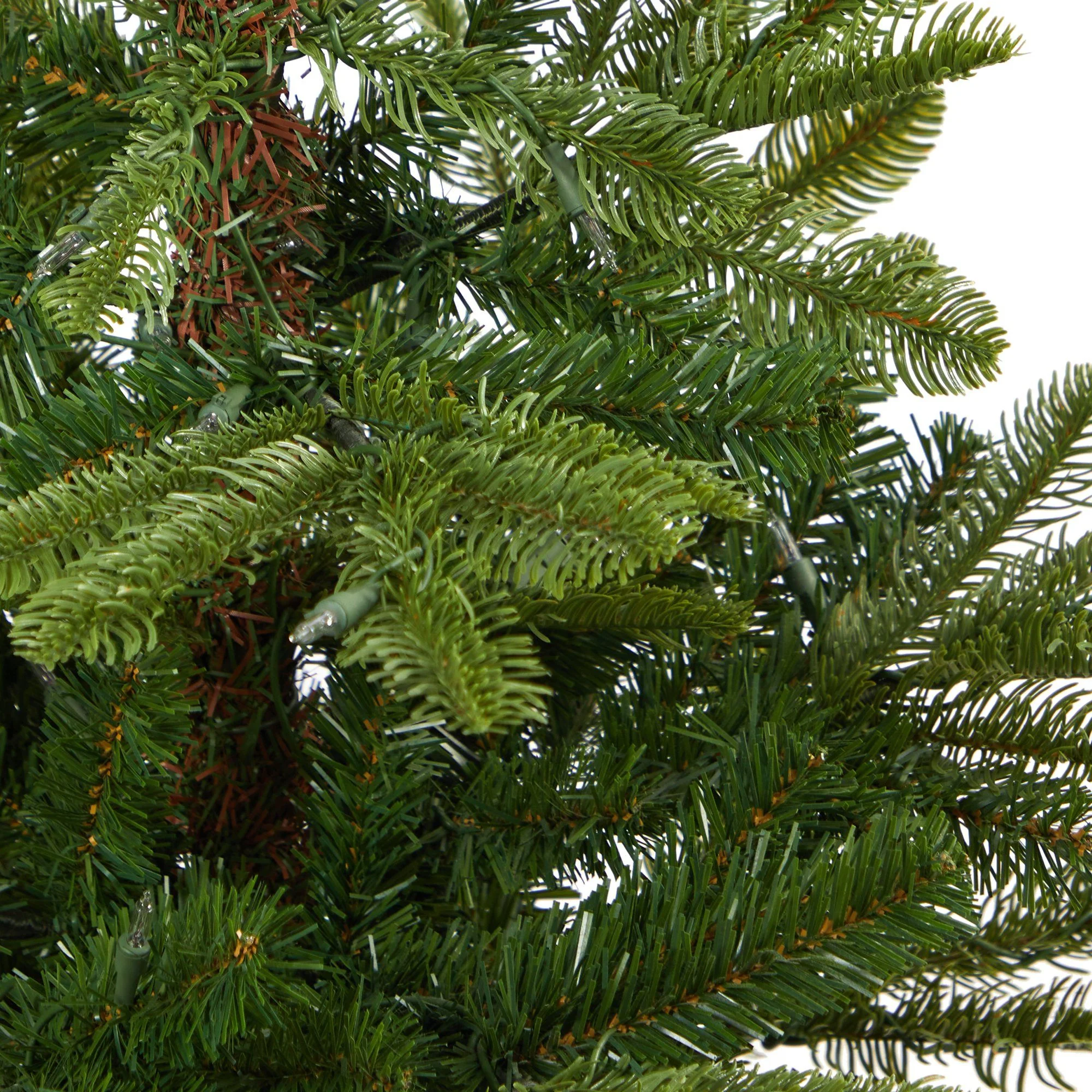 4.5’ Layered Washington Spruce Artificial Christmas Tree with 100 Clear LED Lights and 189 Bendable Branches in Sand Colored Urn - Image 5