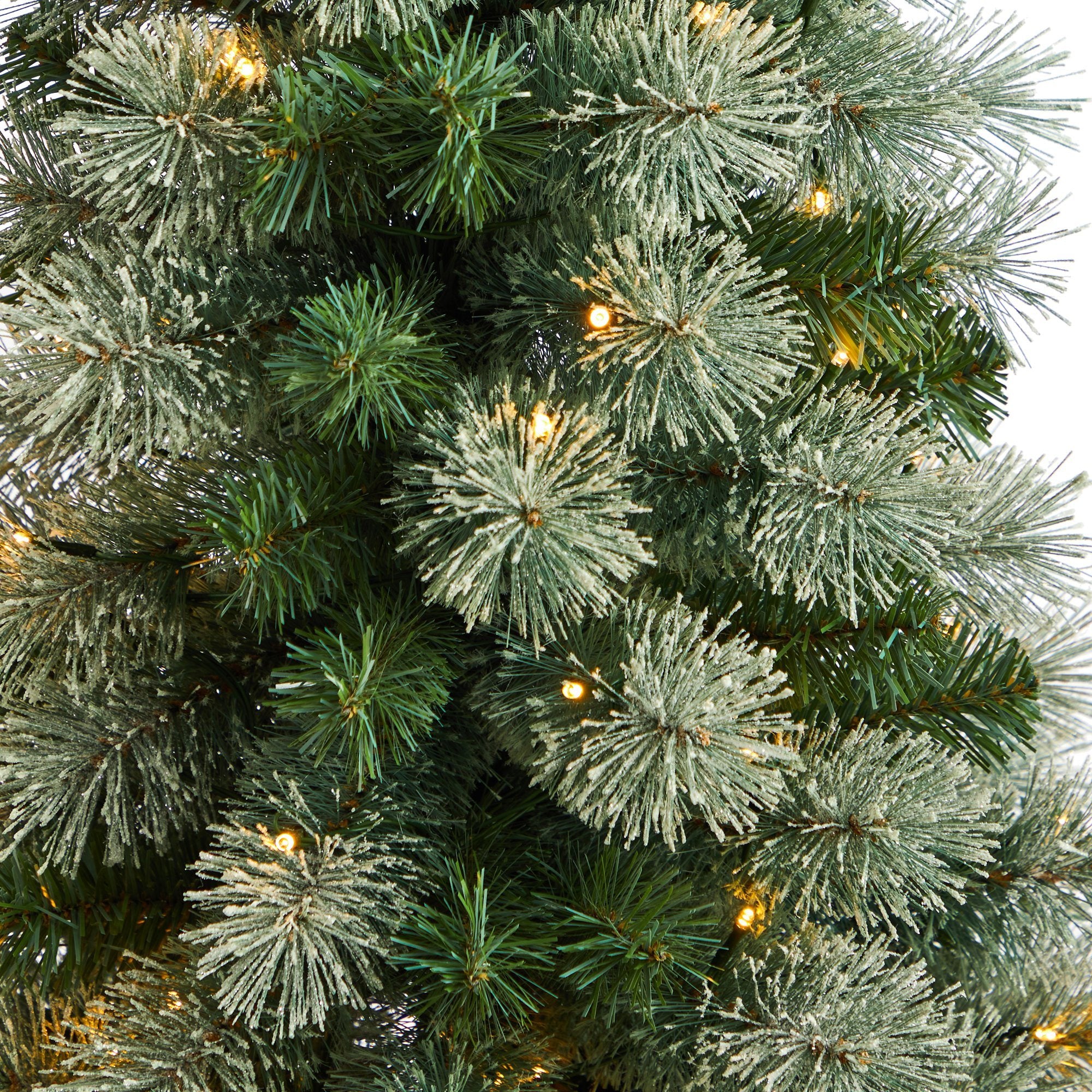 4.5’ Nova Scotia Artificial Christmas Tree in Engraved Geometric Stone Planter - Image 4