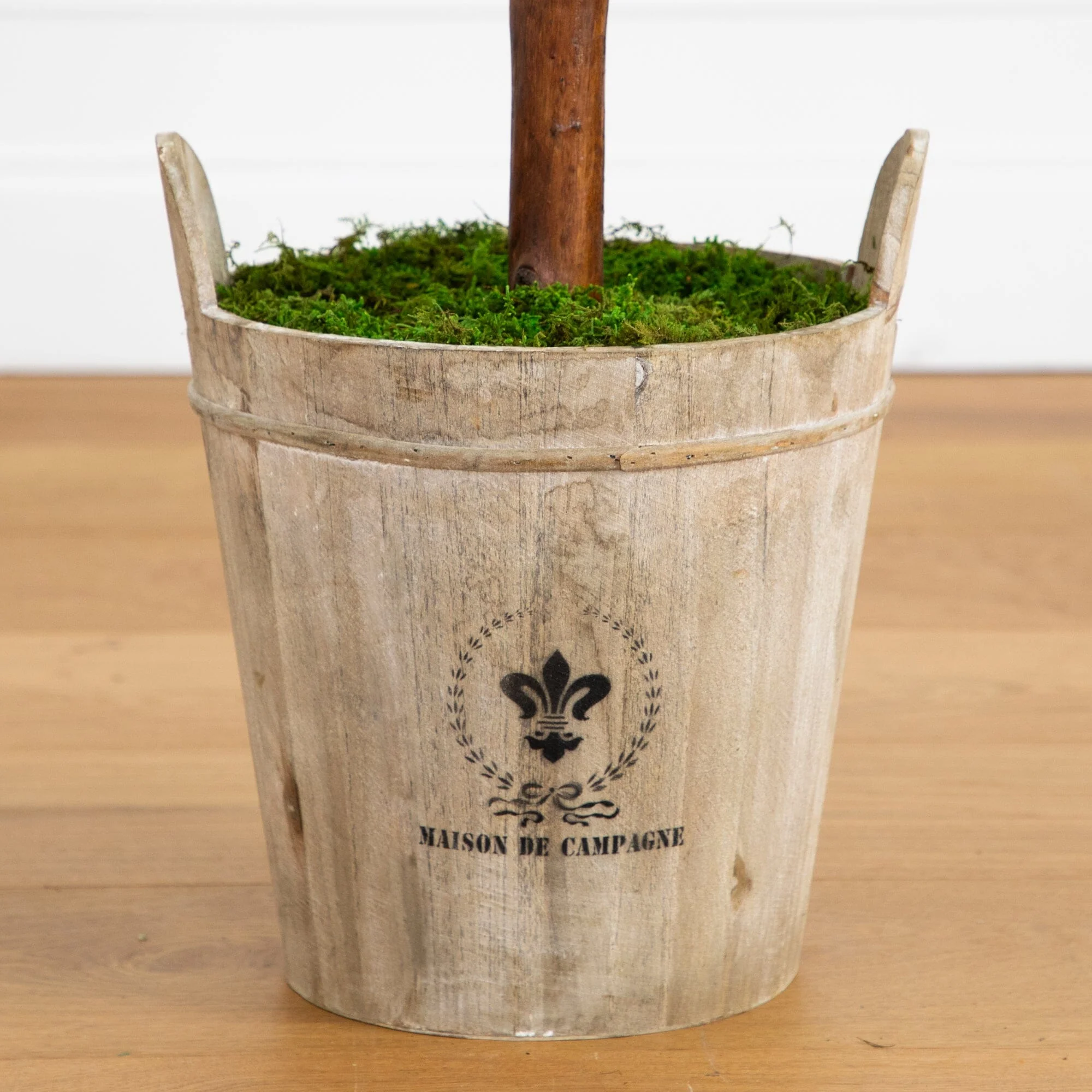 Olive Topiary Tree with Farmhouse Planter - Image 3
