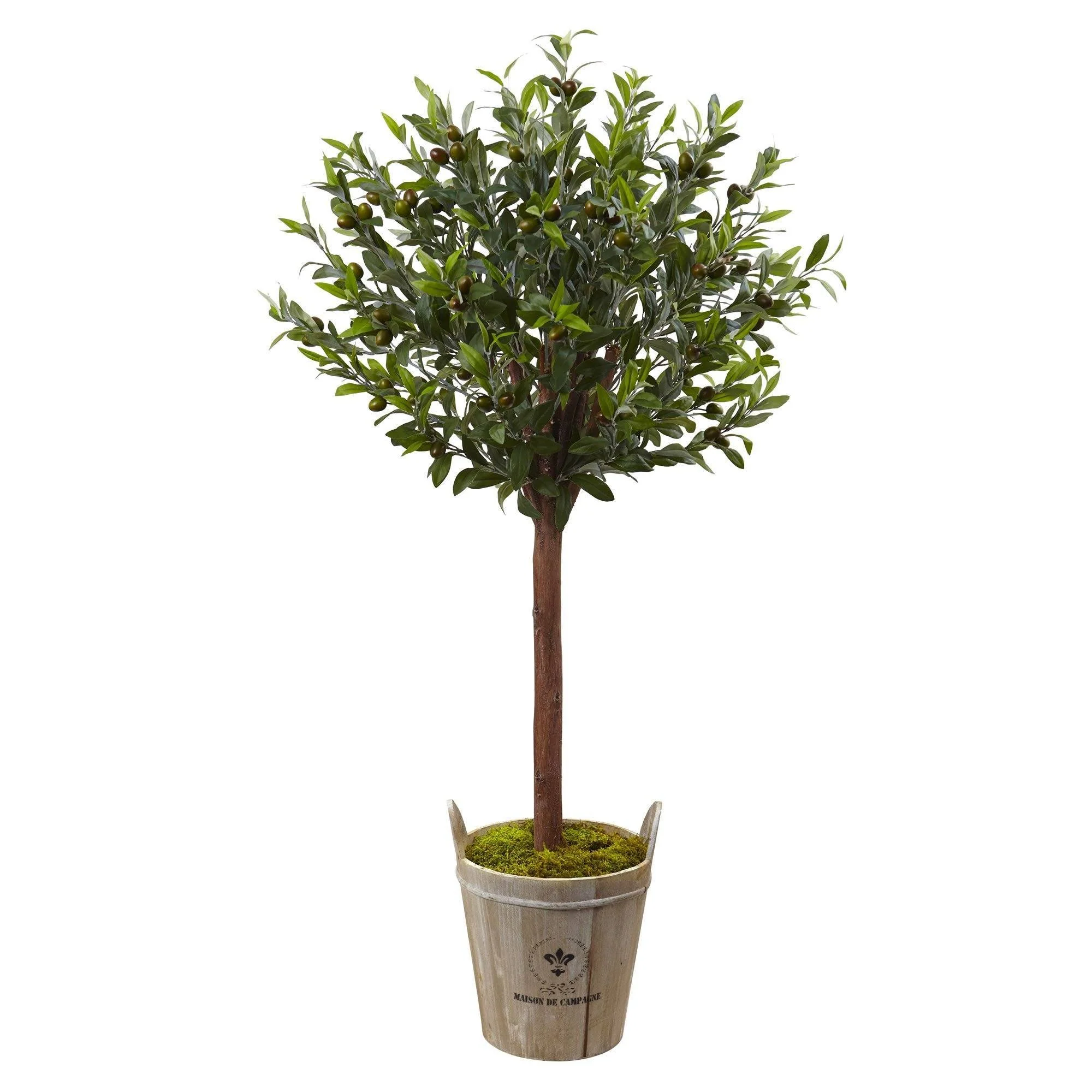 Olive Topiary Tree with Farmhouse Planter - Image 4