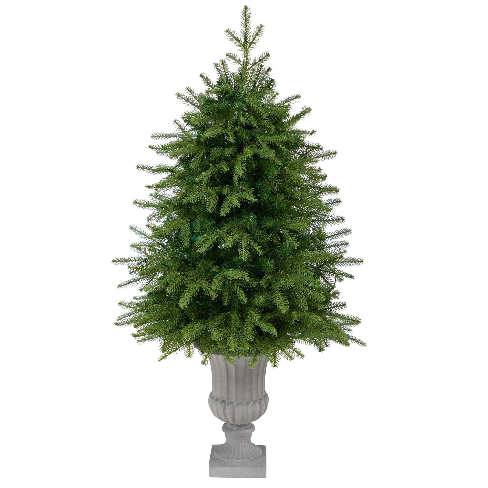 4.5’ Vancouver Fir “Natural Look” Artificial Christmas Tree with 250 Clear LED Lights and 814 Bendable Branches in Decorative Planter - Image 3