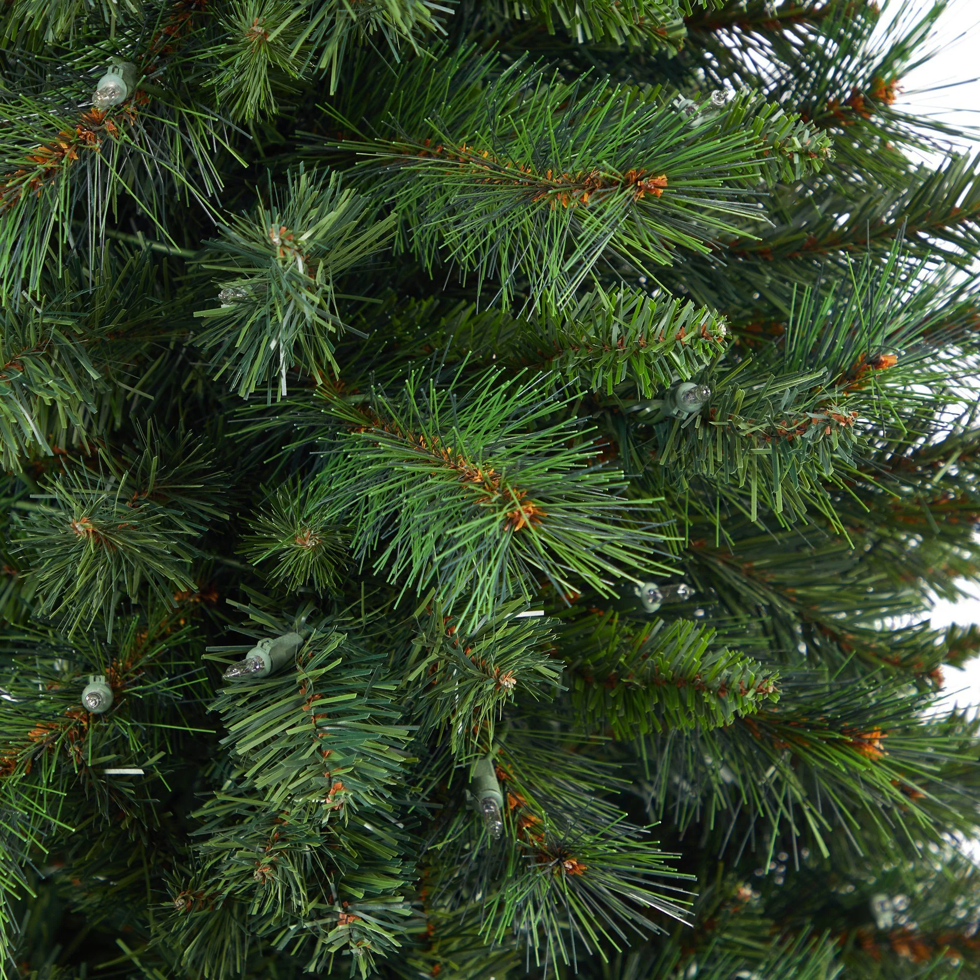 4.5’ West Virginia Mountain Pine Artificial Christmas Tree with 100 Clear Lights and 322 Bendable Branches in Floral Print Planter - Image 5