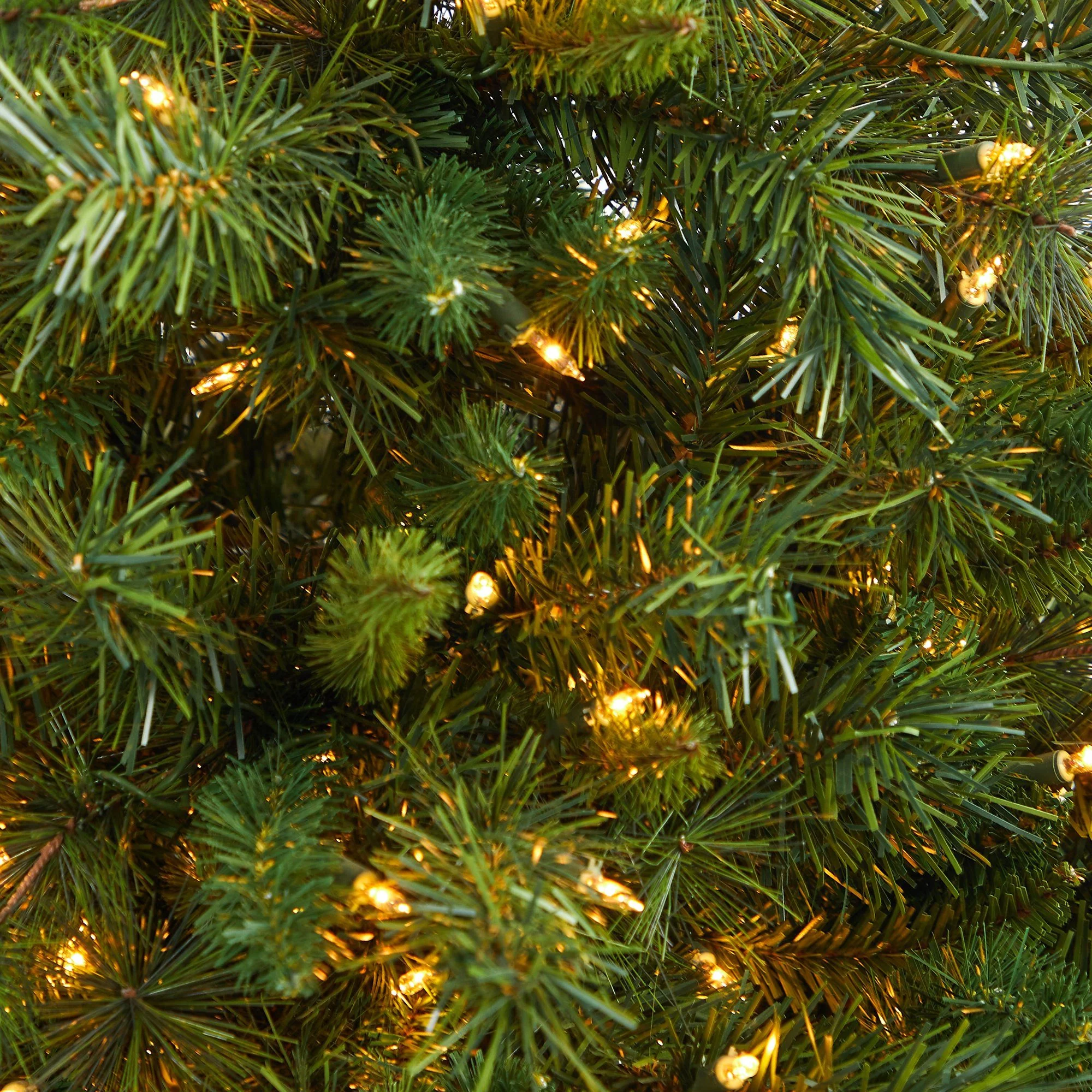 4.5’ Wyoming Mixed Pine Artificial Christmas Tree with 250 Clear Lights and 462 Bendable Branches in Red Tower Planter - Image 2