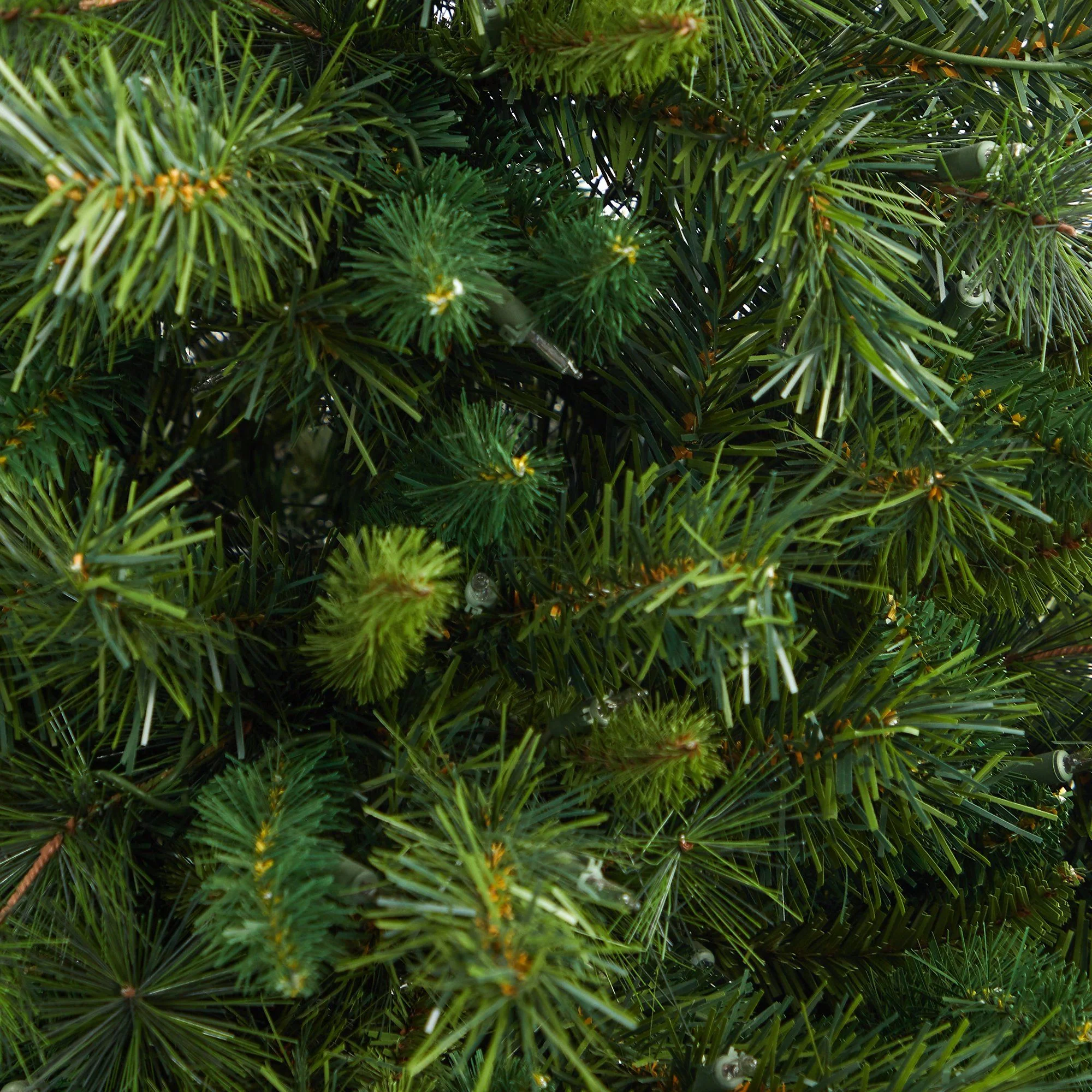 4.5’ Wyoming Mixed Pine Artificial Christmas Tree with 250 Clear Lights and 462 Bendable Branches in Red Tower Planter - Image 3