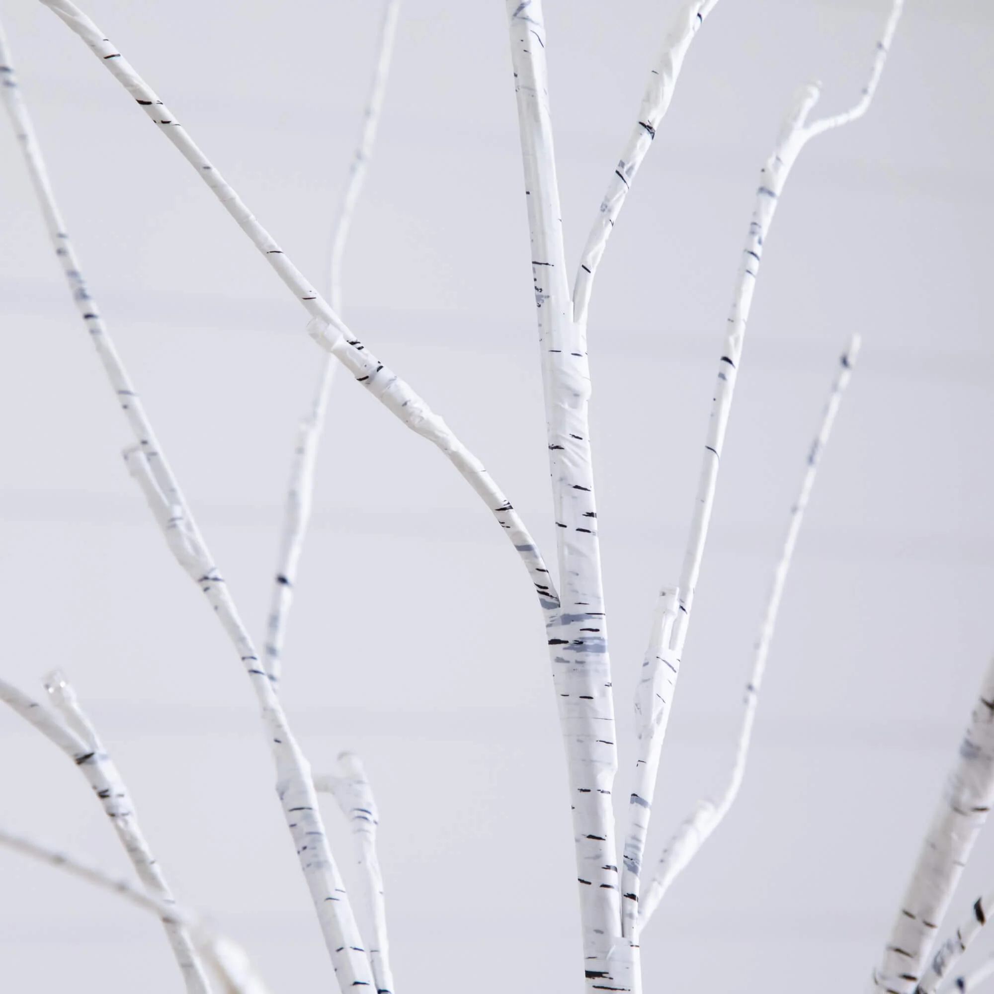 4' 6' 8' Pre-Lit Artificial White Birch Trees with LED Lights - Set of 3 - Image 4