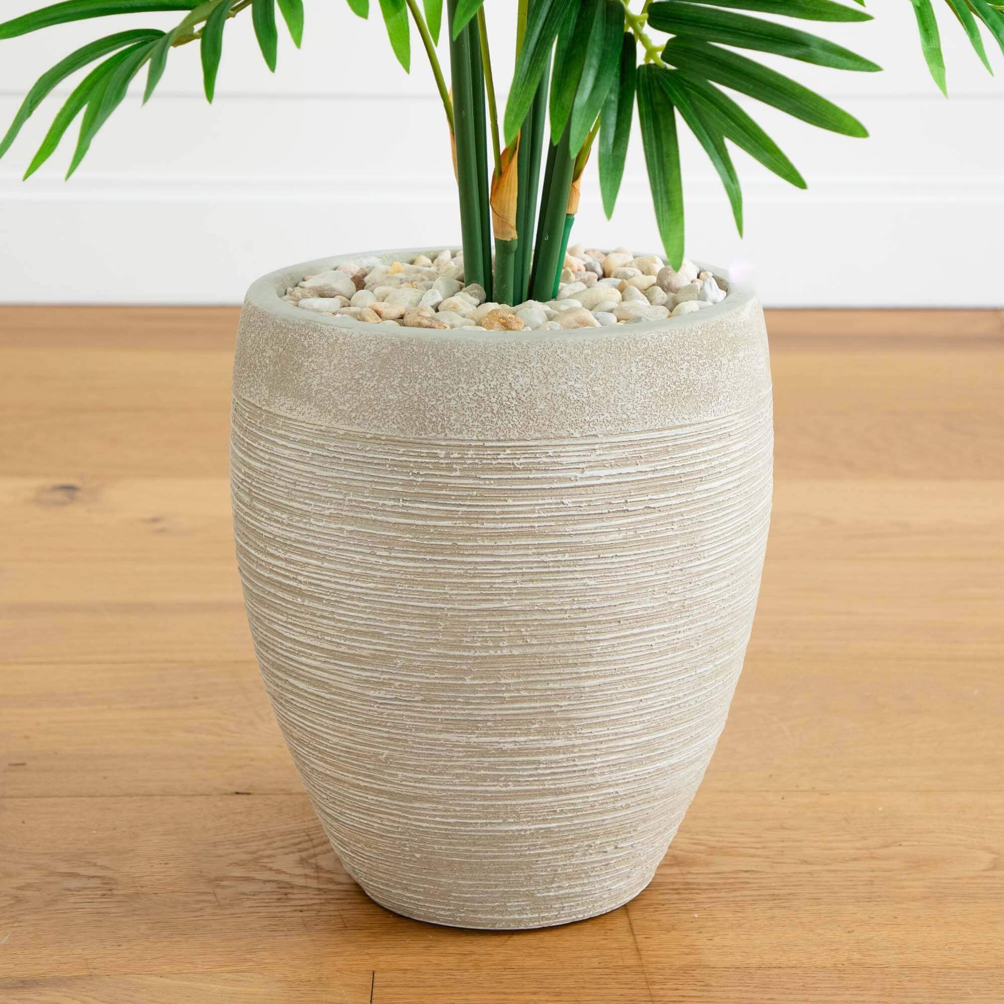 4’ Areca Artificial Palm Tree in Sand Colored Planter - Image 4
