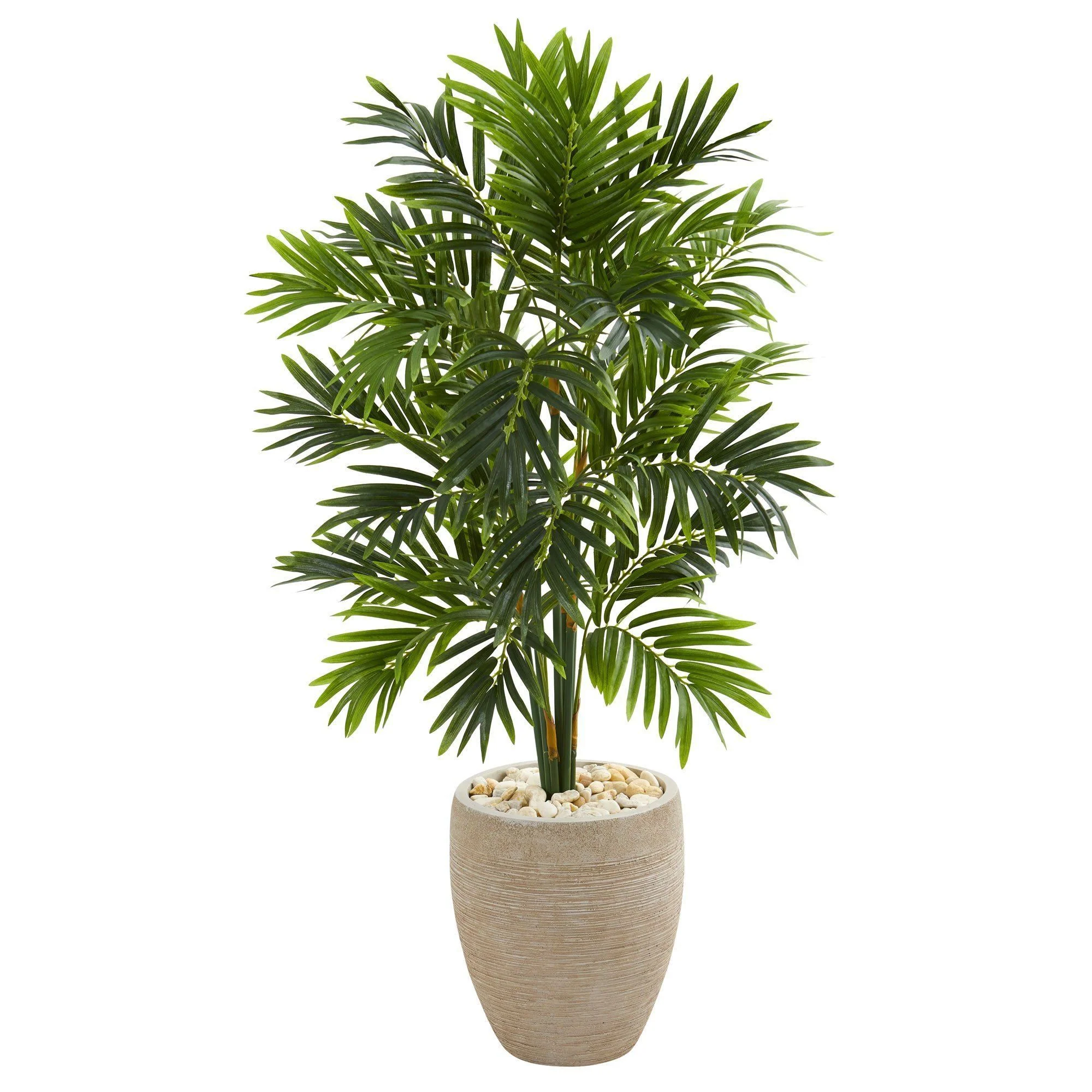 4’ Areca Artificial Palm Tree in Sand Colored Planter - Image 5