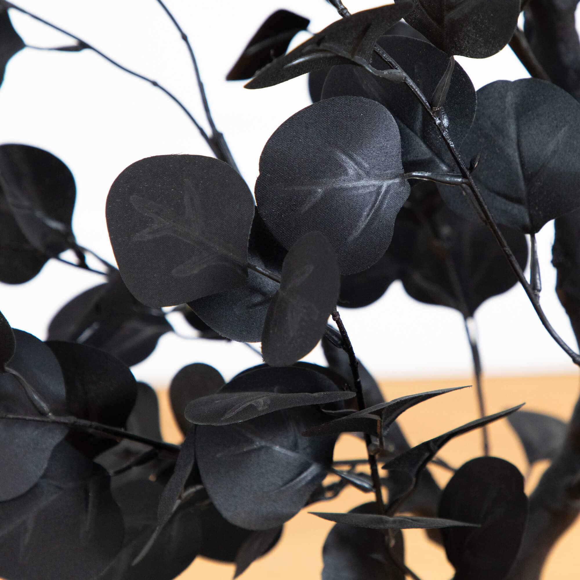 4' Artificial Halloween Black Eucalyptus Tree - Image 2